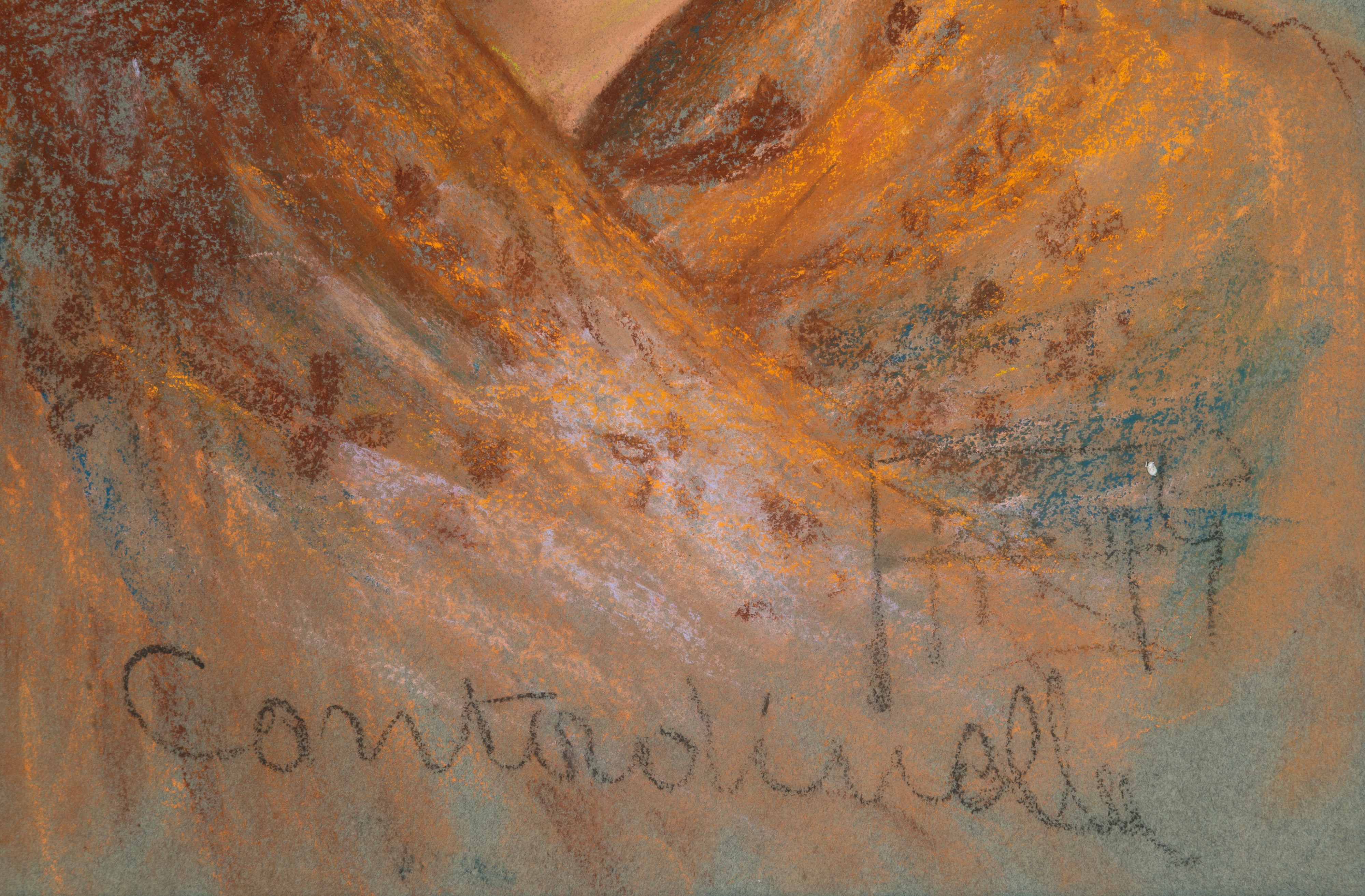 Autore non identificato, Contadinella - Disegno a gessetto su carta
