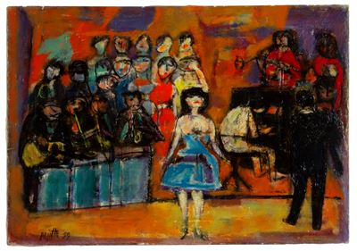 Cantante e Orchestra, olio su tela, 1959