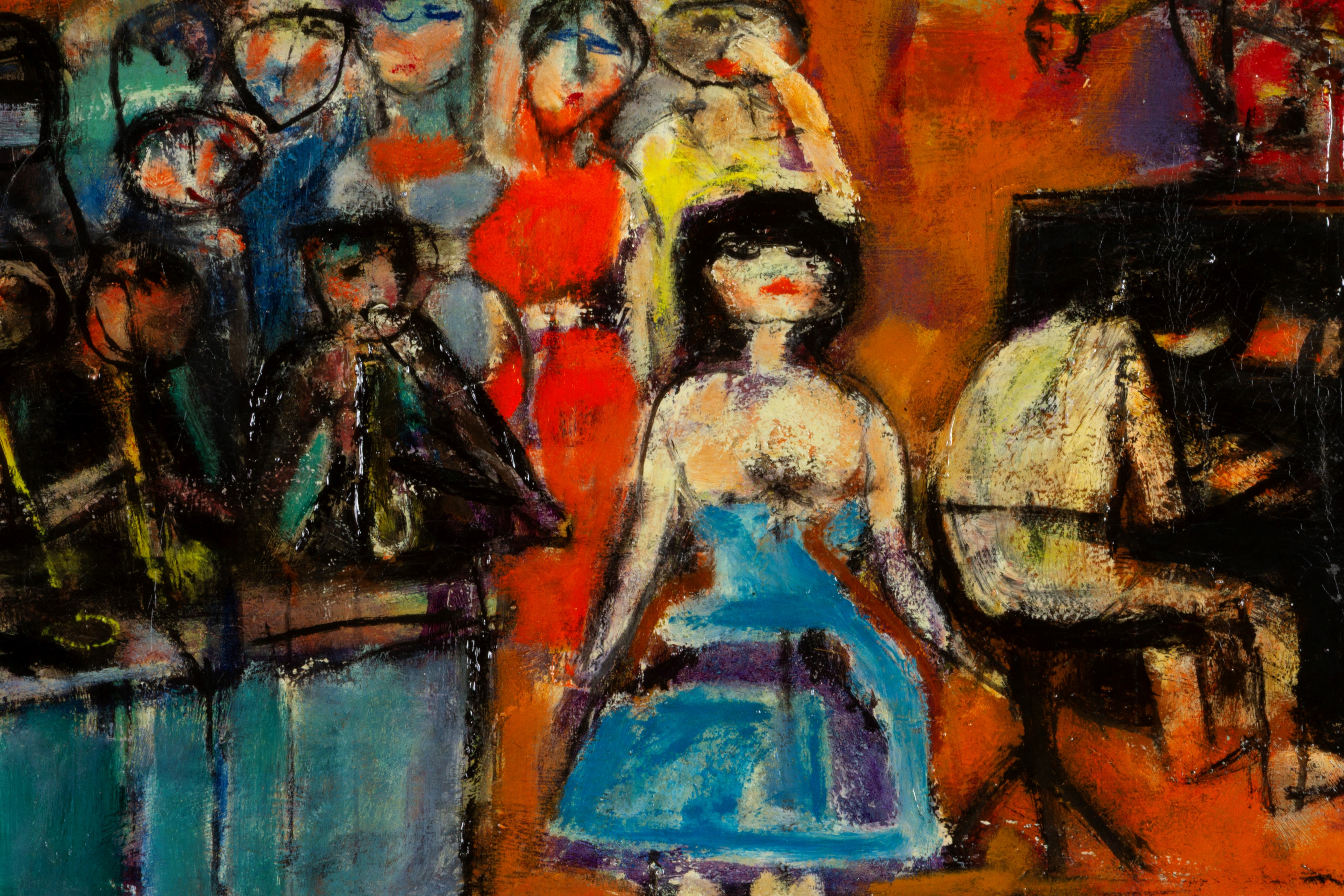 Guido Paolo Pajetta - Cantante e Orchestra, olio su tela, 1959