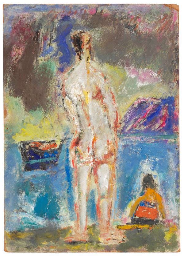 GUIDO PAOLO PAJETTA - Painting "NUDE FROM THE BACK IN CLOSE-UP"
