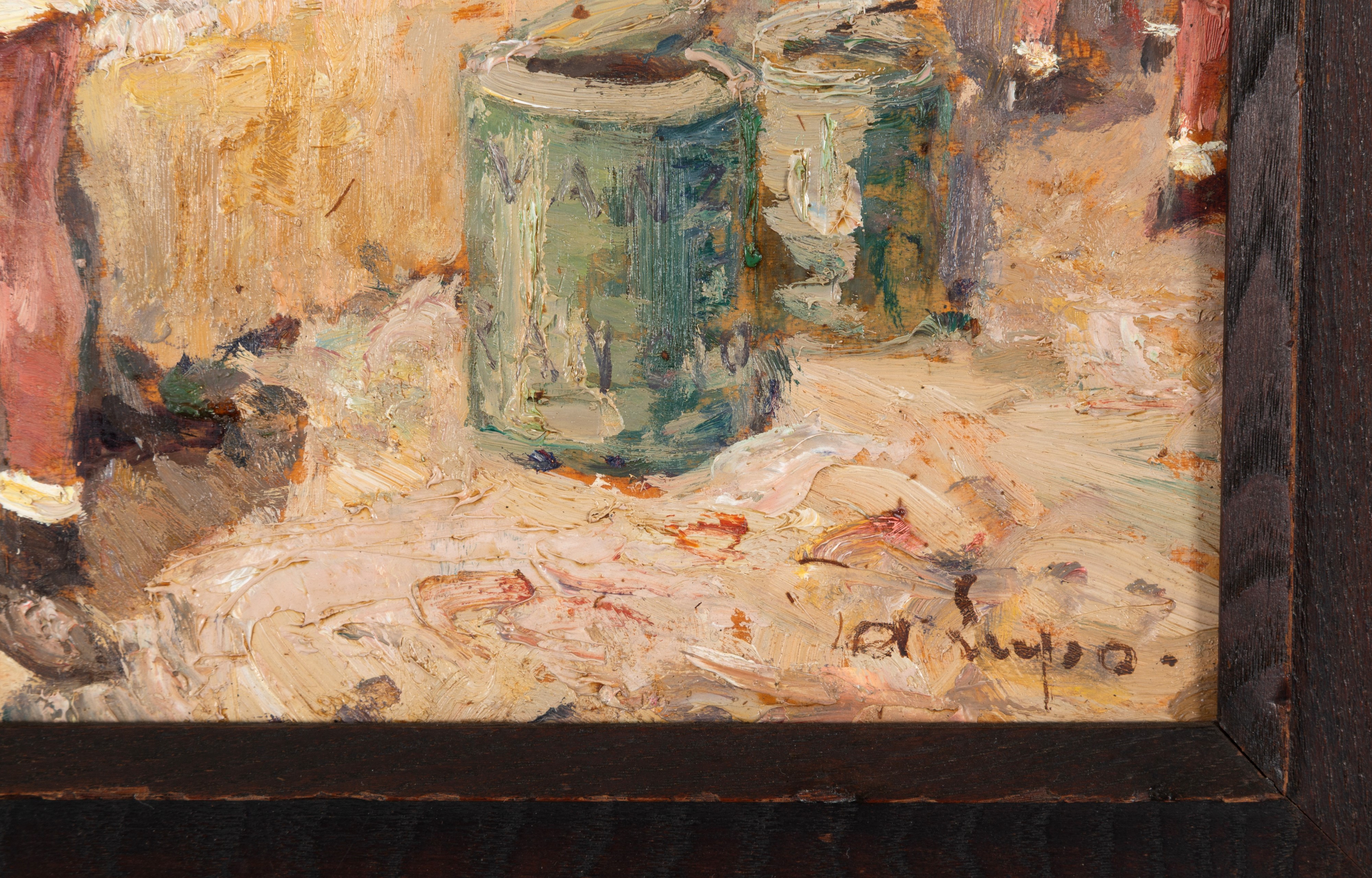 Alessandro Lupo - Pescatori, olio su tavoletta