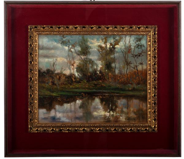 CESARE LIBANO - Dipinto “RIFLESSI NELL’ACQUA”