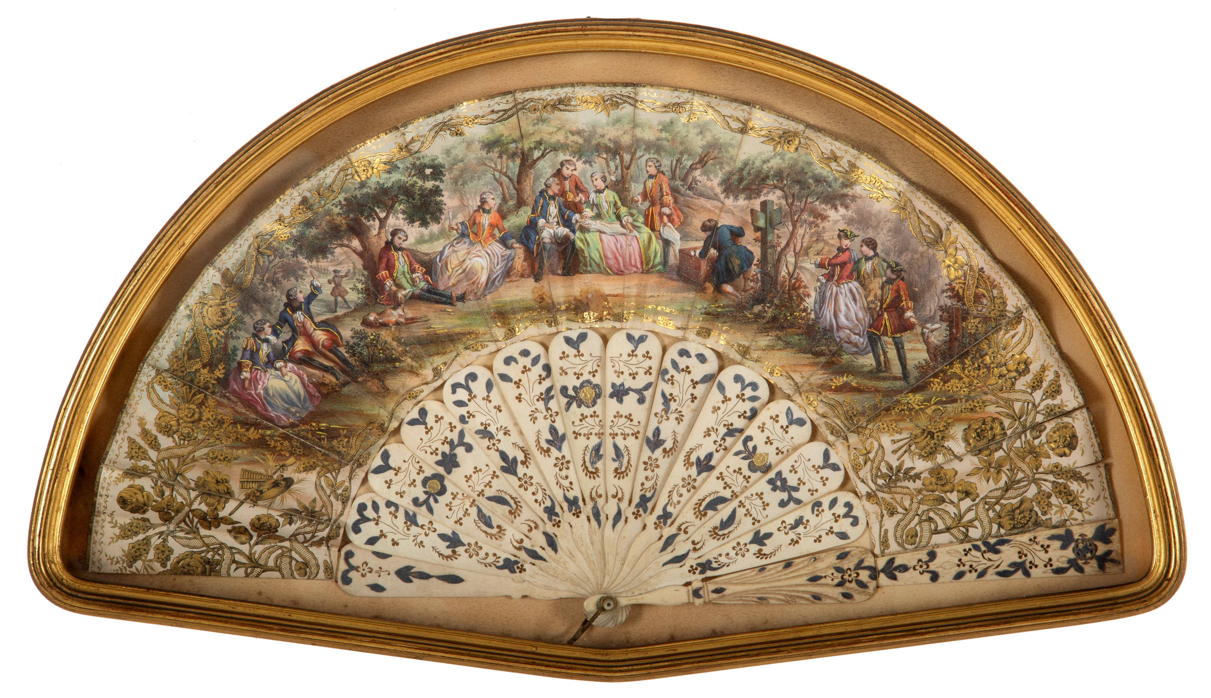 Coppia di ventagli dipinti