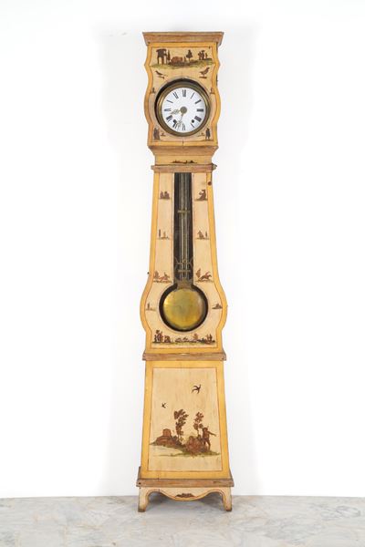 Orologio a colonna, legno laccato, XIX secolo