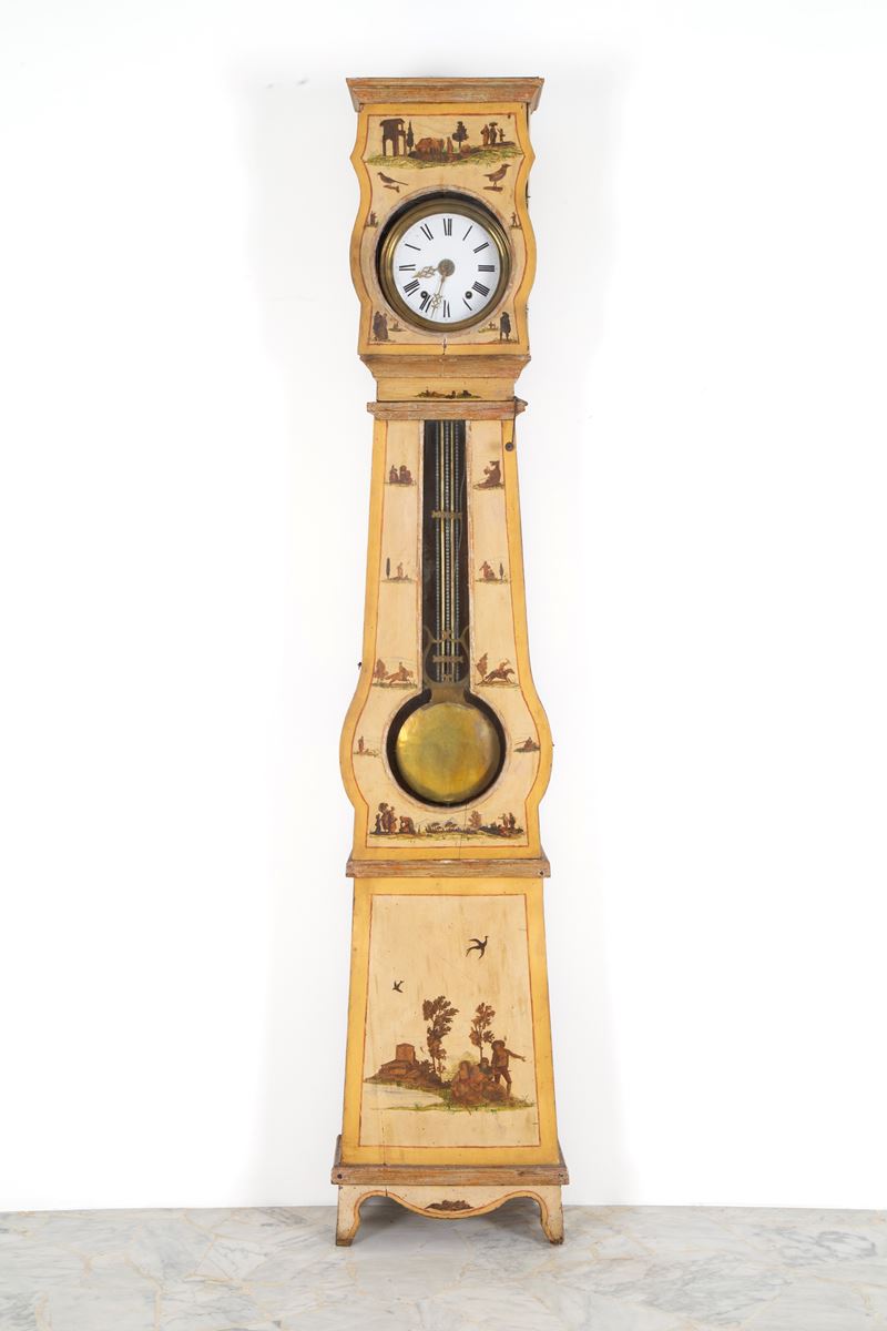 Orologio a colonna, legno laccato, XIX secolo
