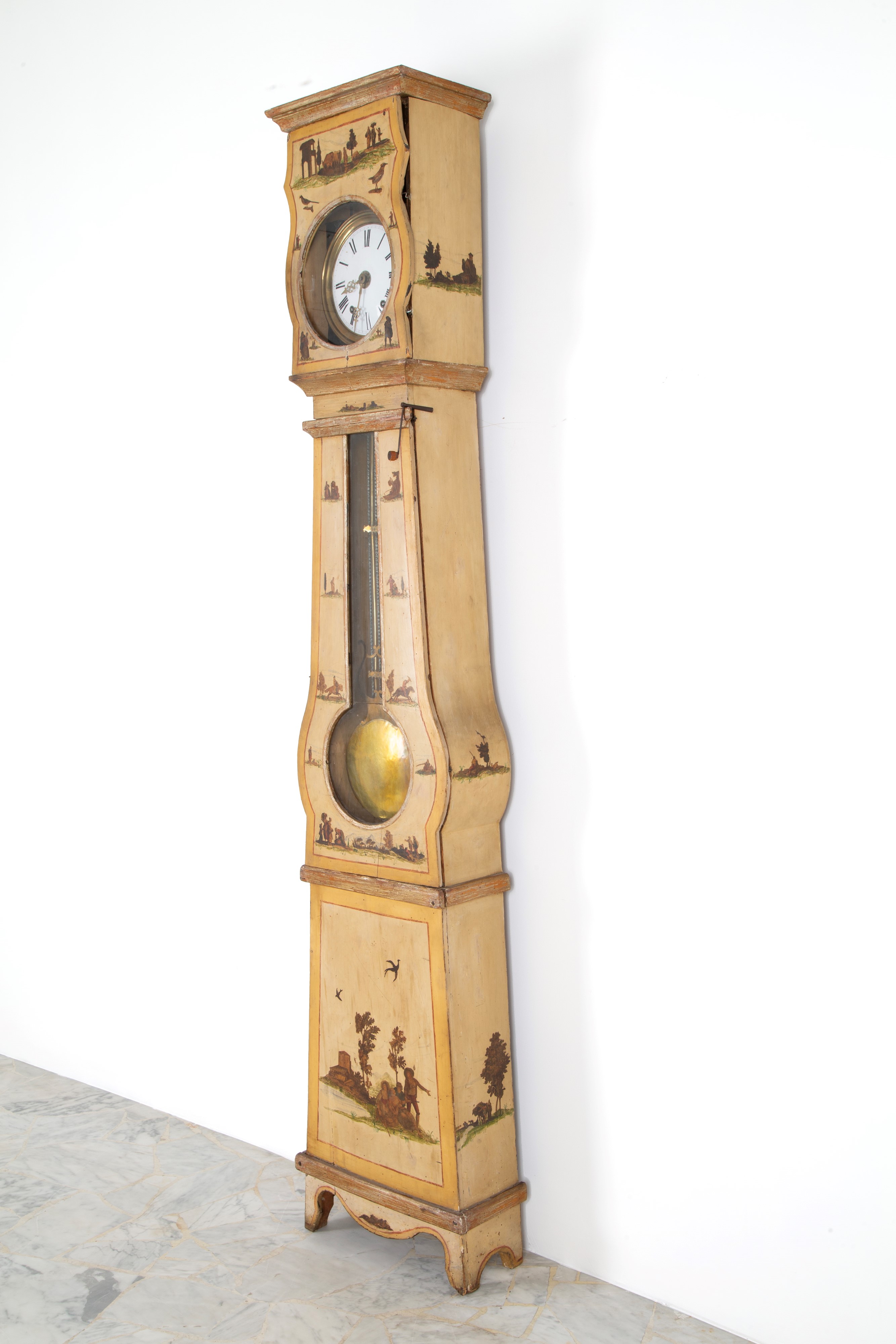 Orologio a colonna, legno laccato, XIX secolo