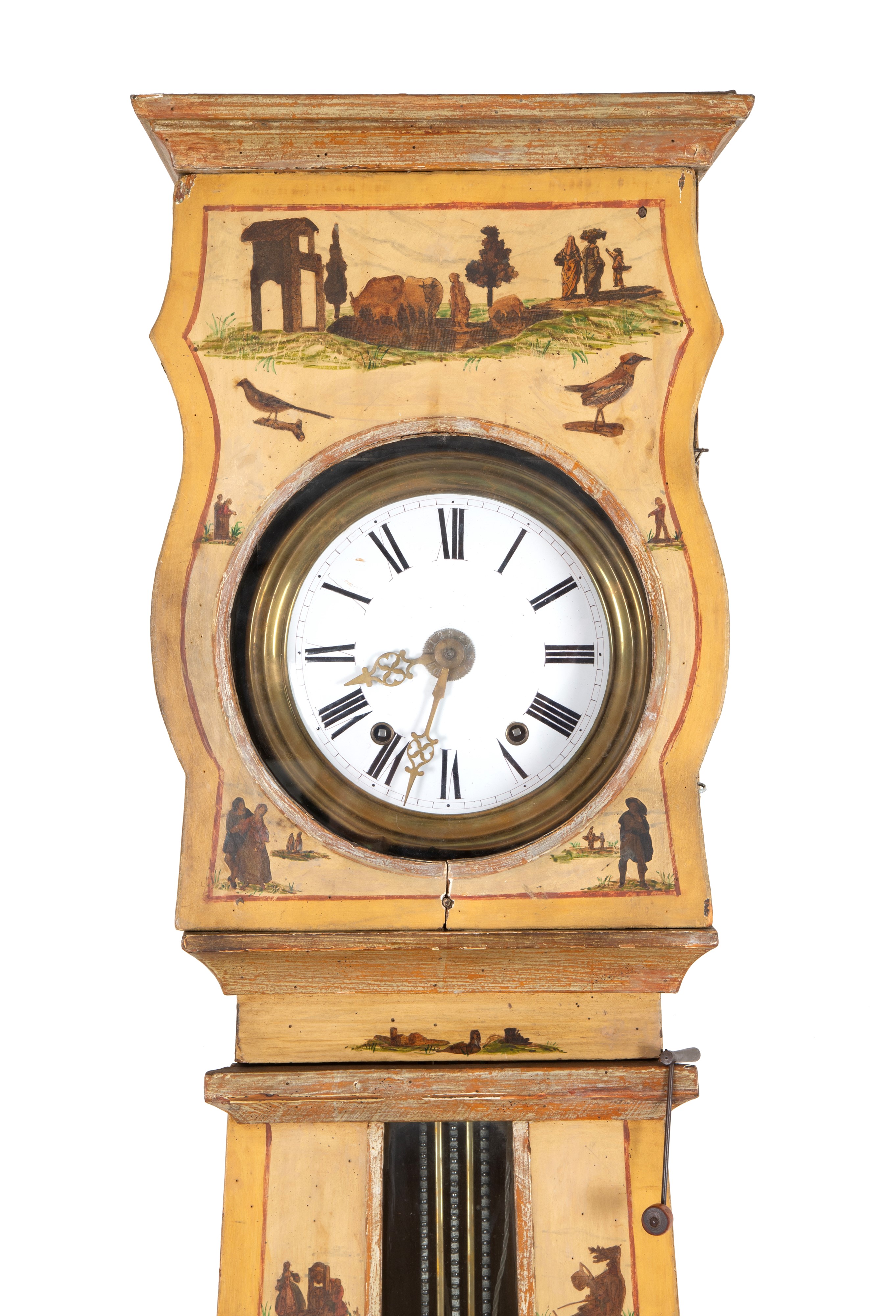 Orologio a colonna, legno laccato, XIX secolo