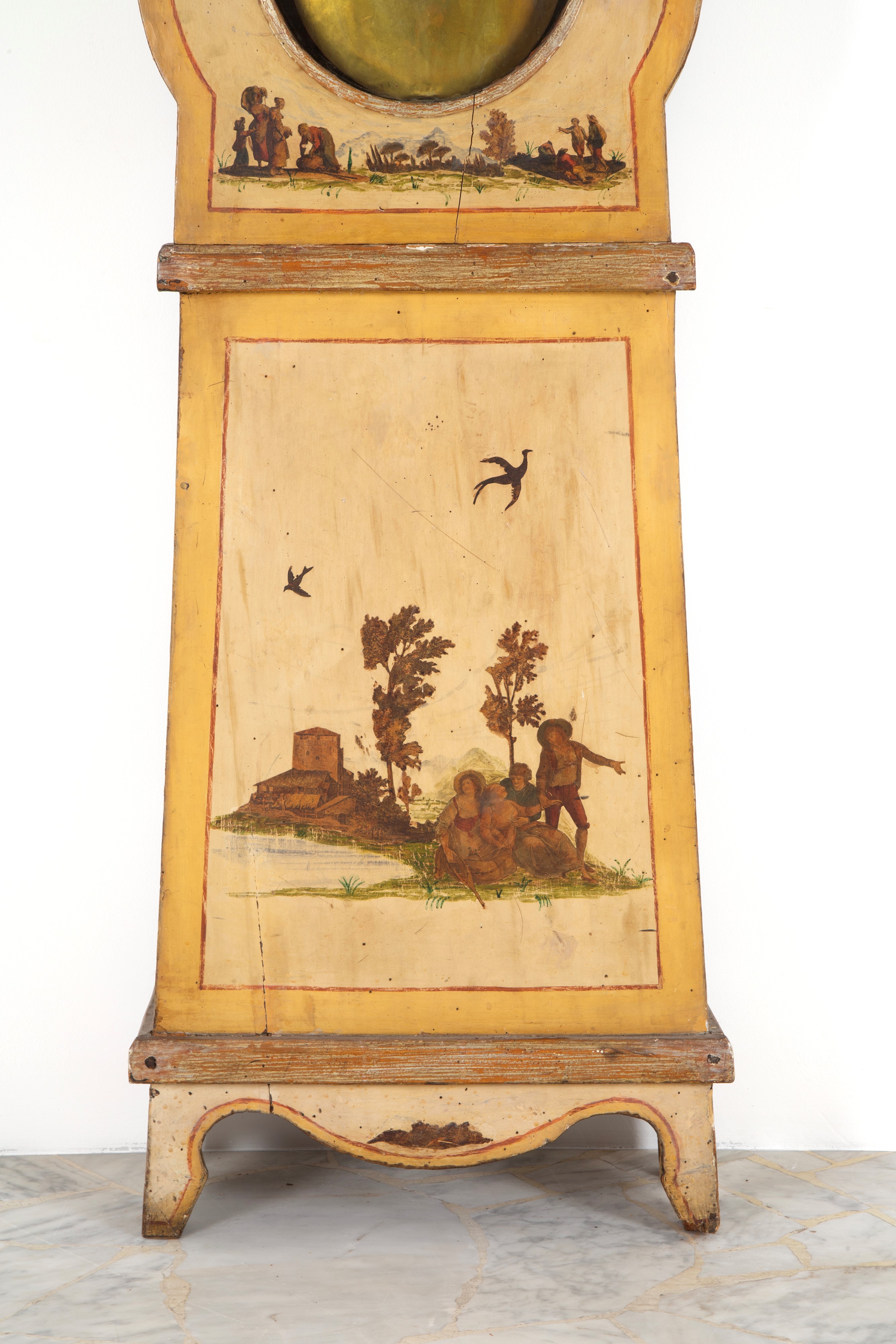 Orologio a colonna, legno laccato, XIX secolo