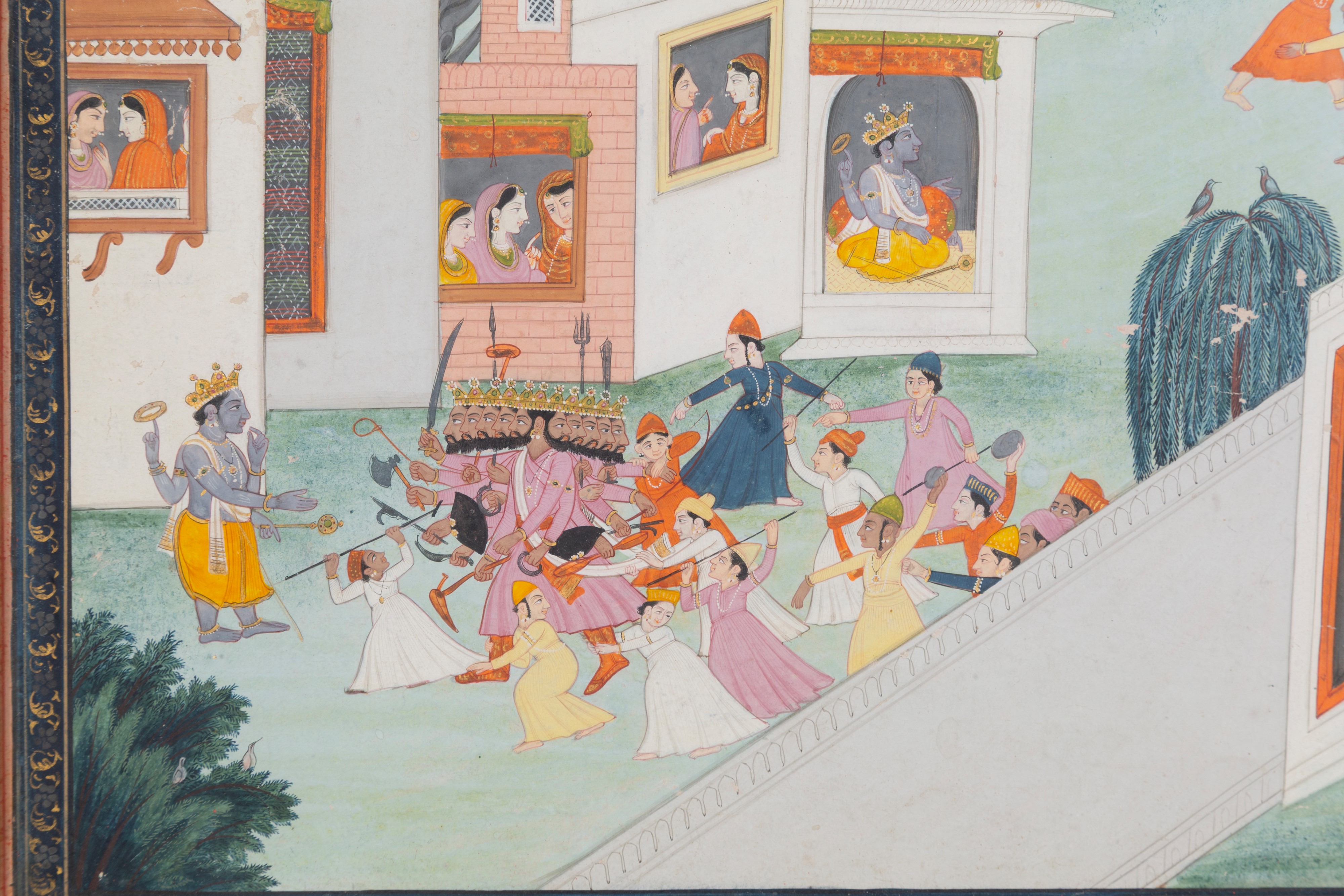 Gouache "SCENA DAL RAMAYANA"