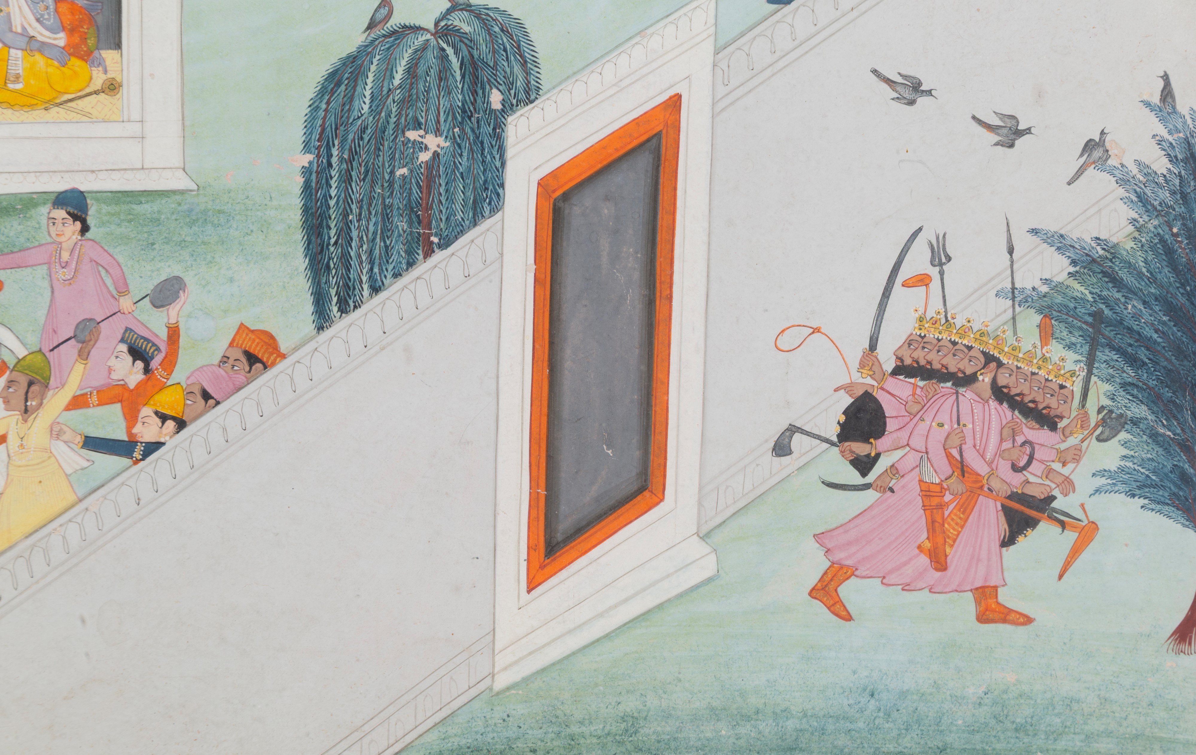 Gouache "SCENA DAL RAMAYANA"