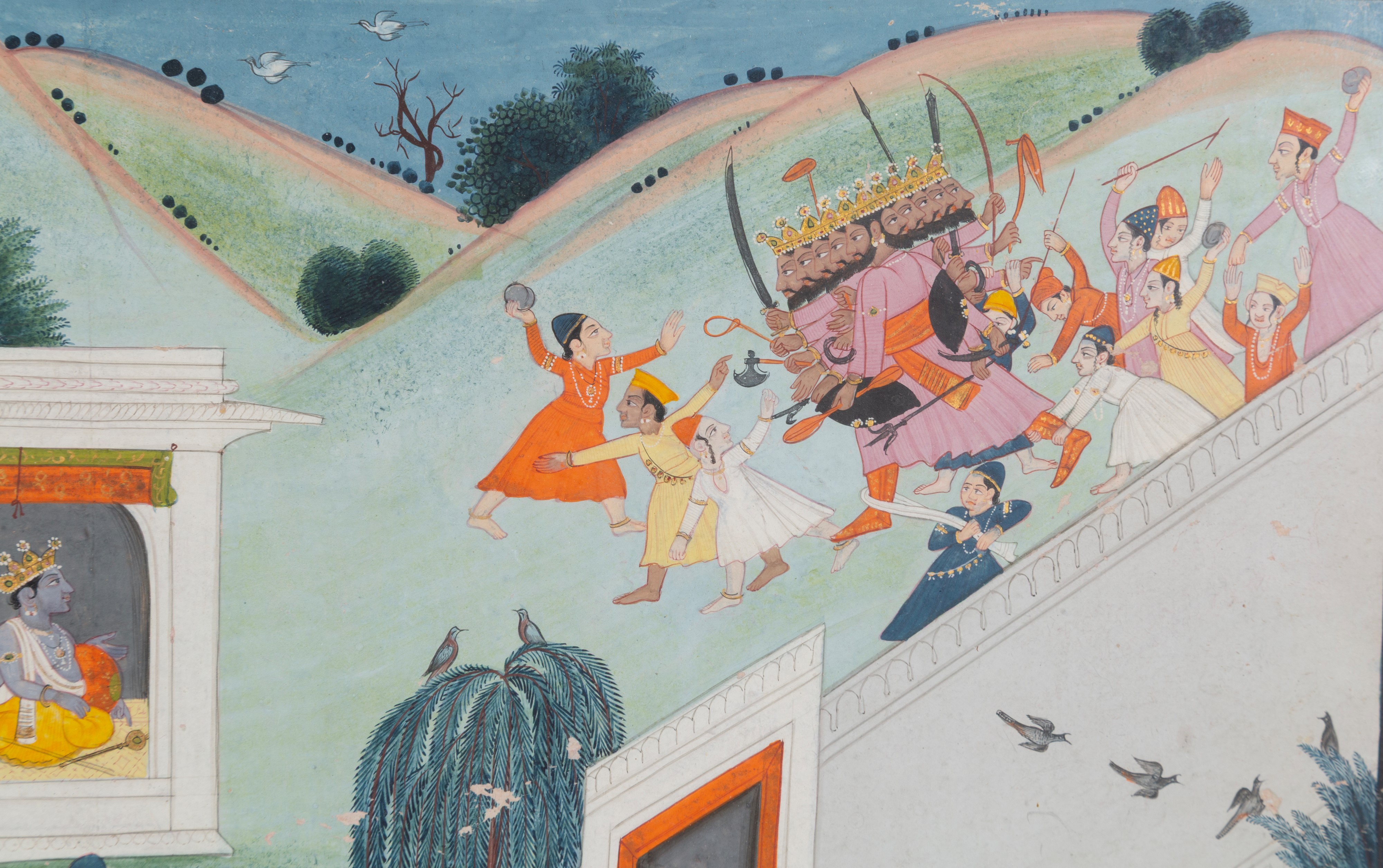 Gouache "SCENA DAL RAMAYANA"