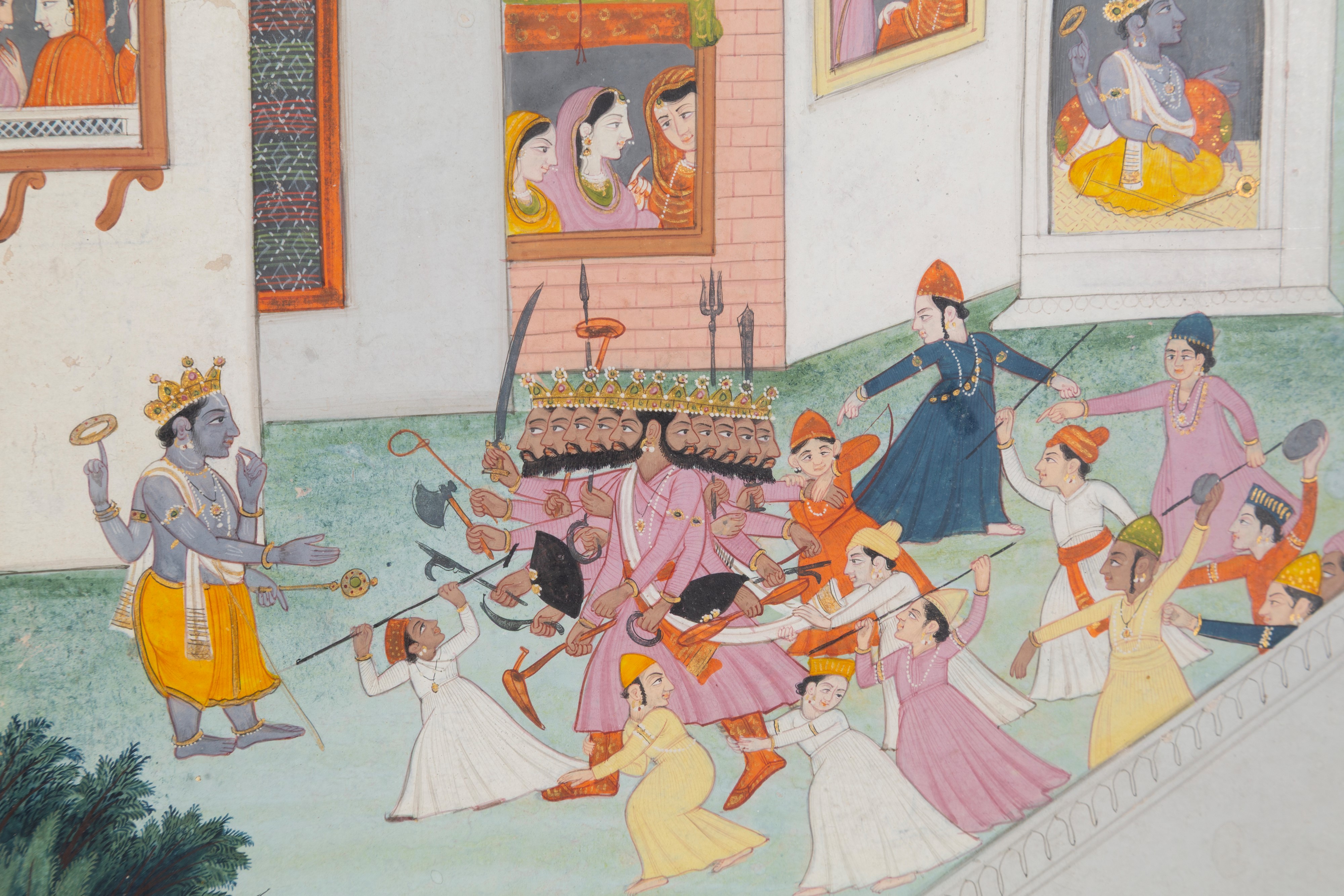 Gouache "SCENA DAL RAMAYANA"