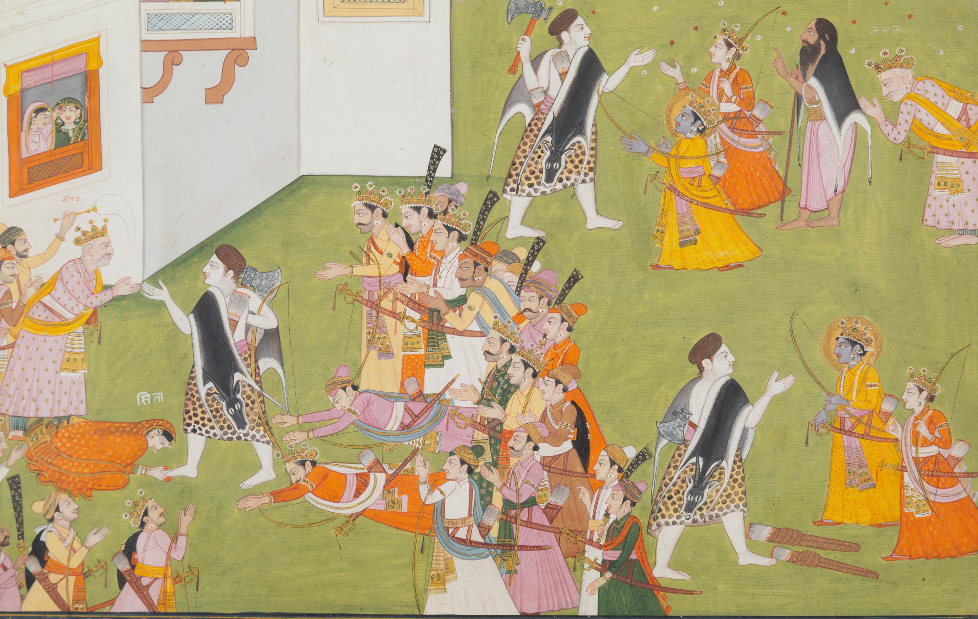 Gouache "SCENA DAL RAMAYANA"