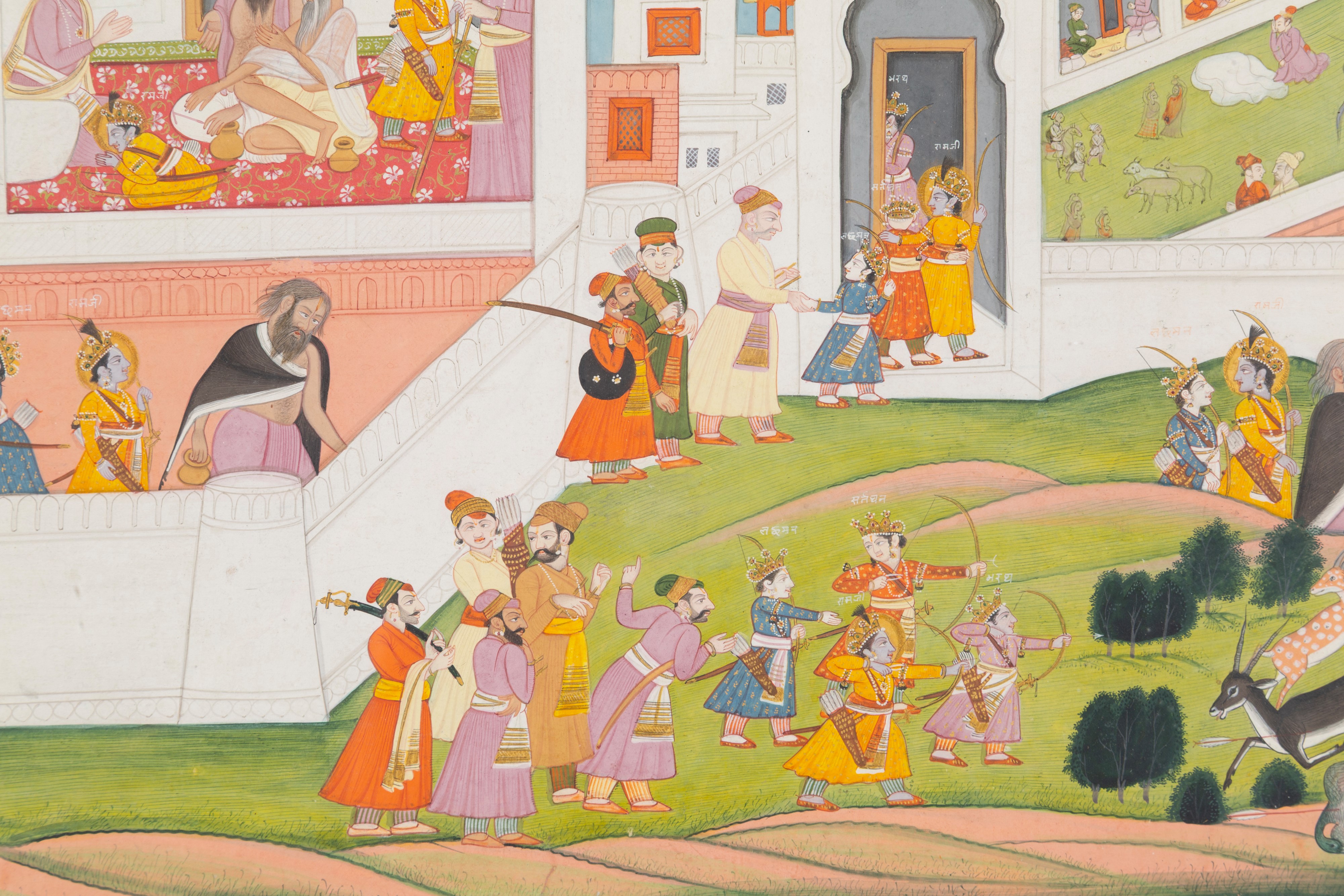 Gouache "SCENA DAL RAMAYANA"