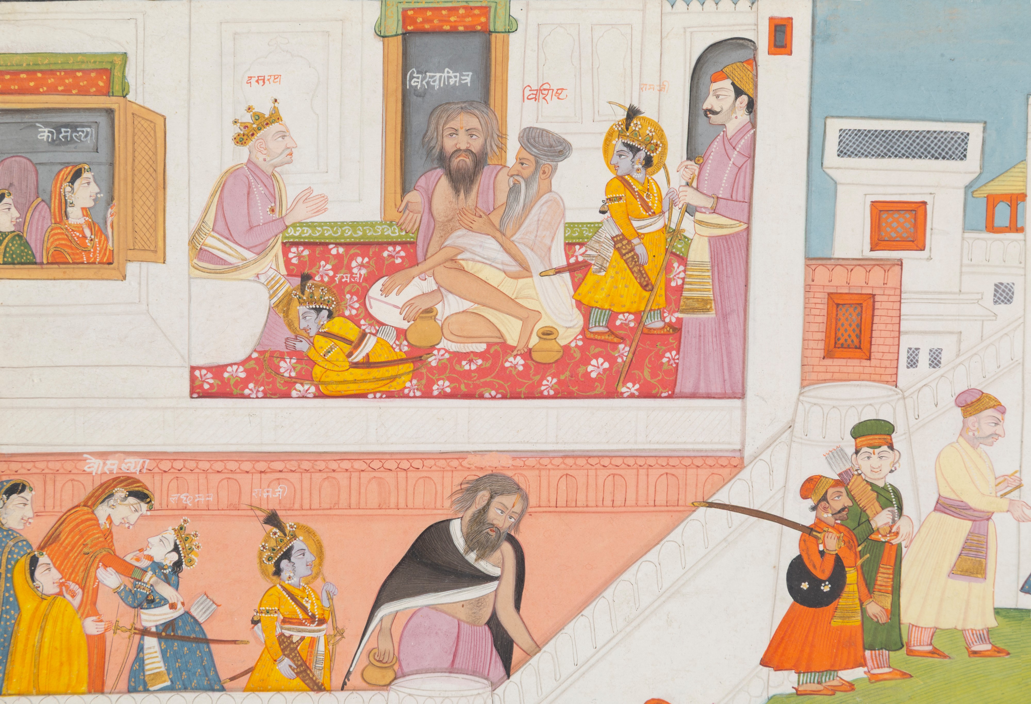 Gouache "SCENA DAL RAMAYANA"