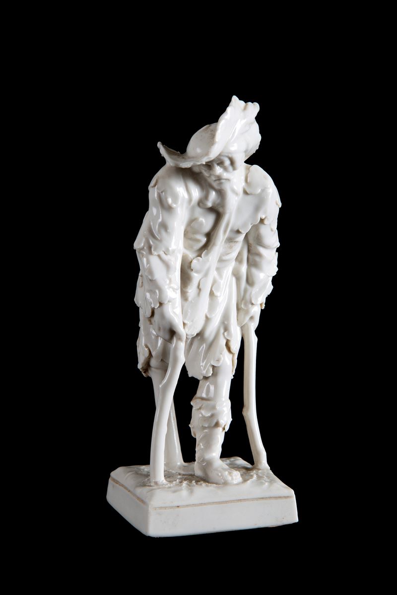 Scultura, Mendicante, porcellana bianca, Capodimonte