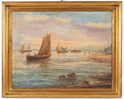 F. Mancini, Marina, olio su tela