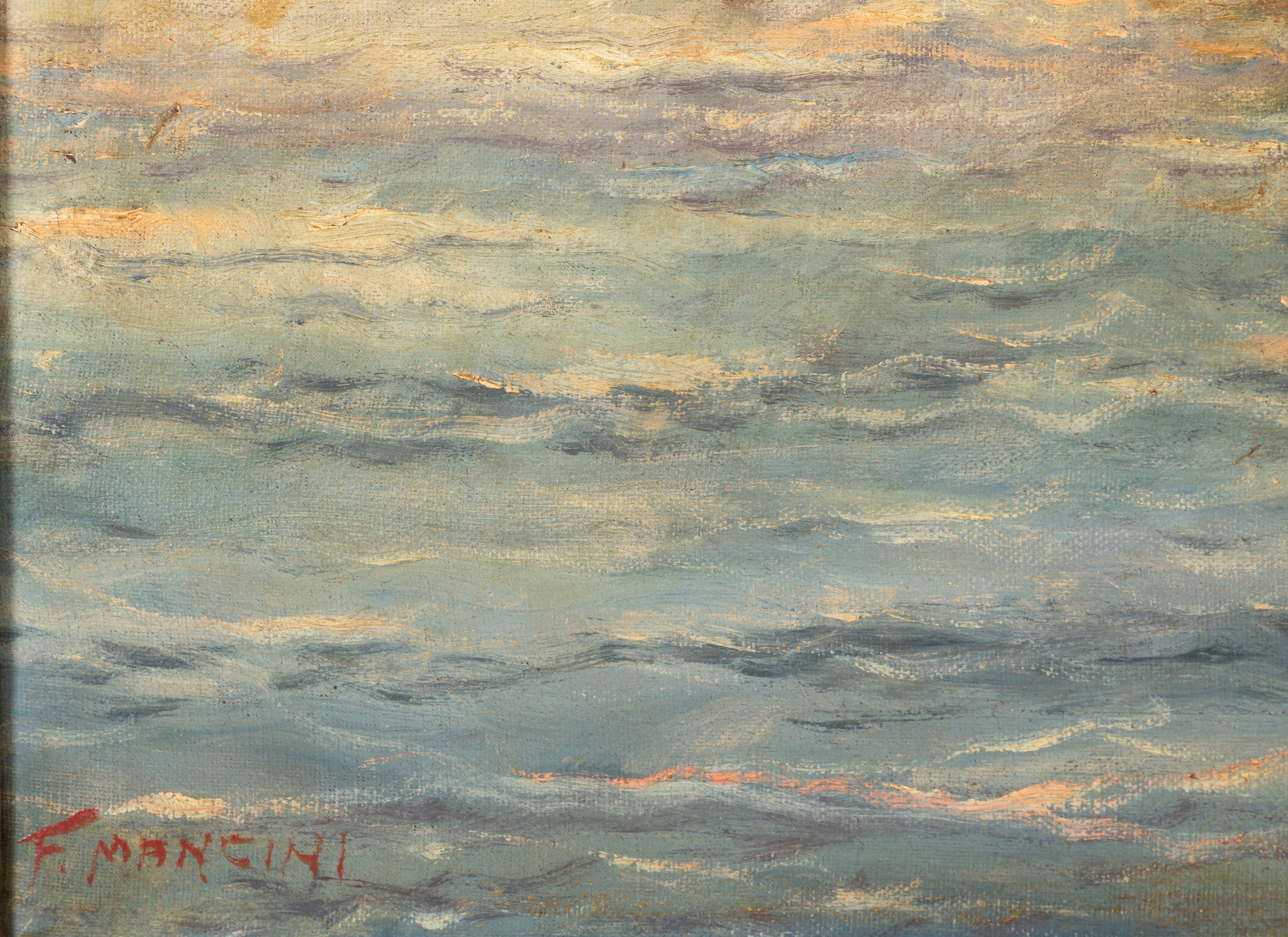 F. Mancini, Marina, olio su tela