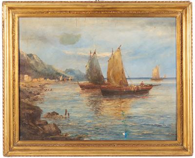 F. Mancini, Marina, olio su tela