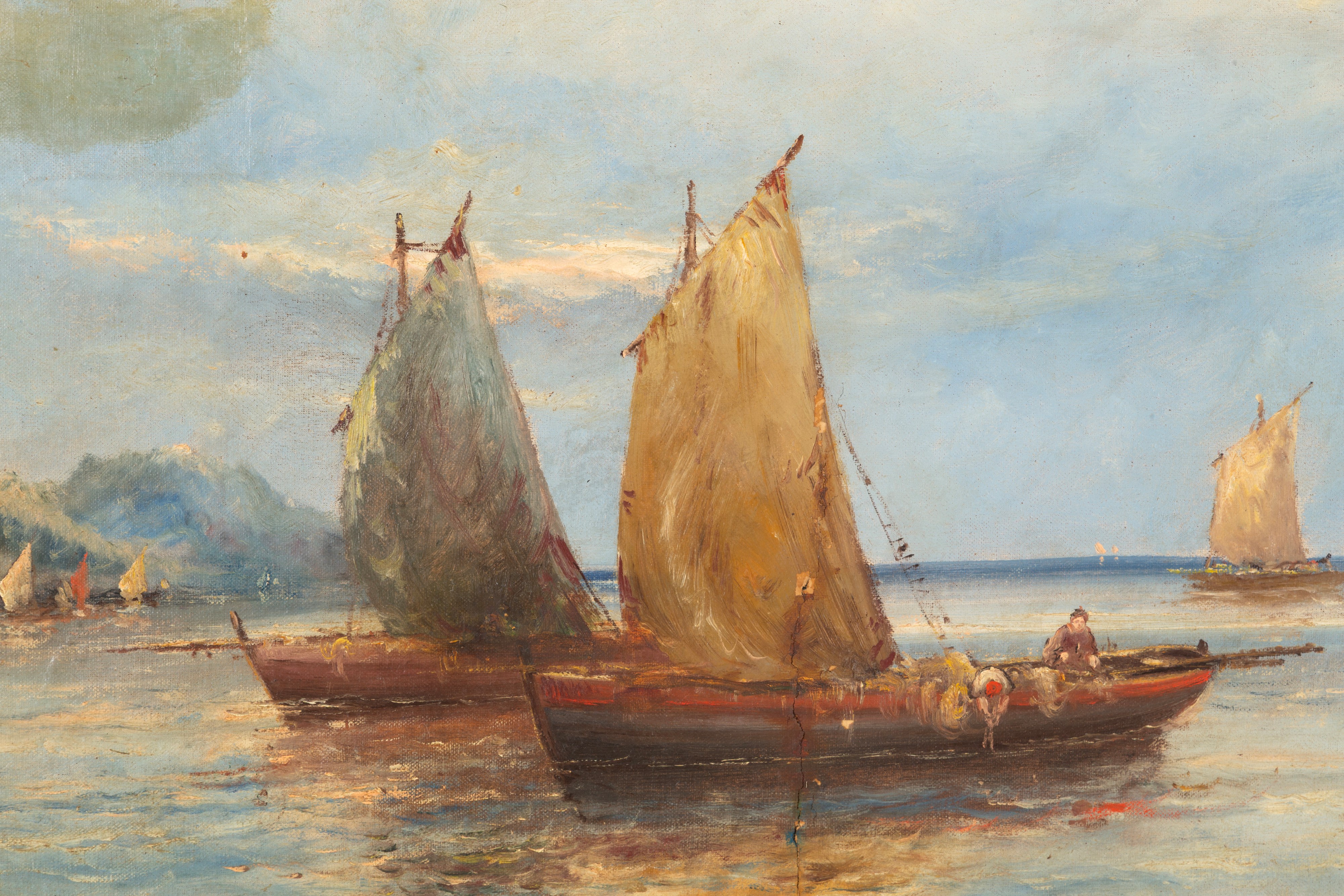F. Mancini, Marina, olio su tela