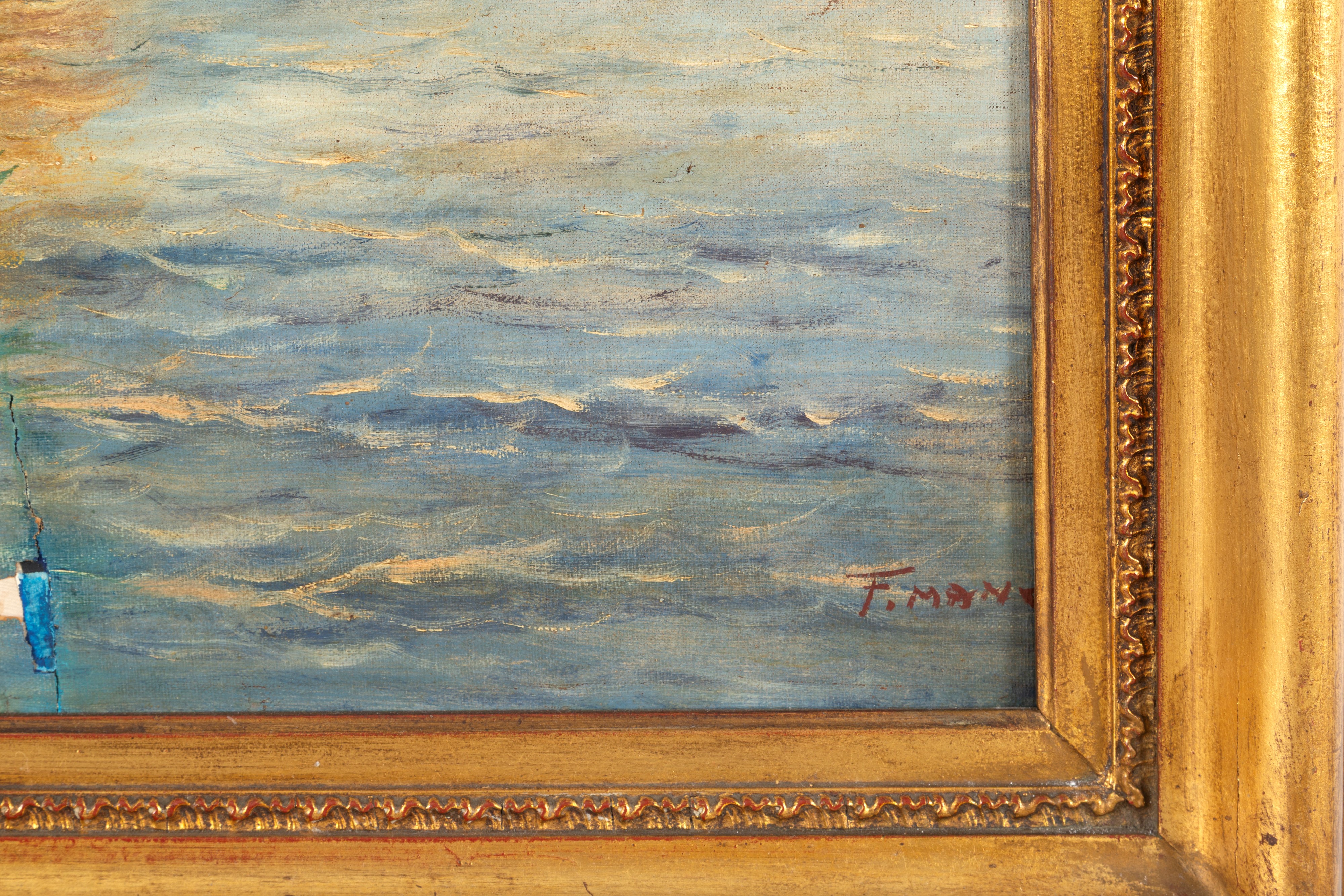 F. Mancini, Marina, olio su tela
