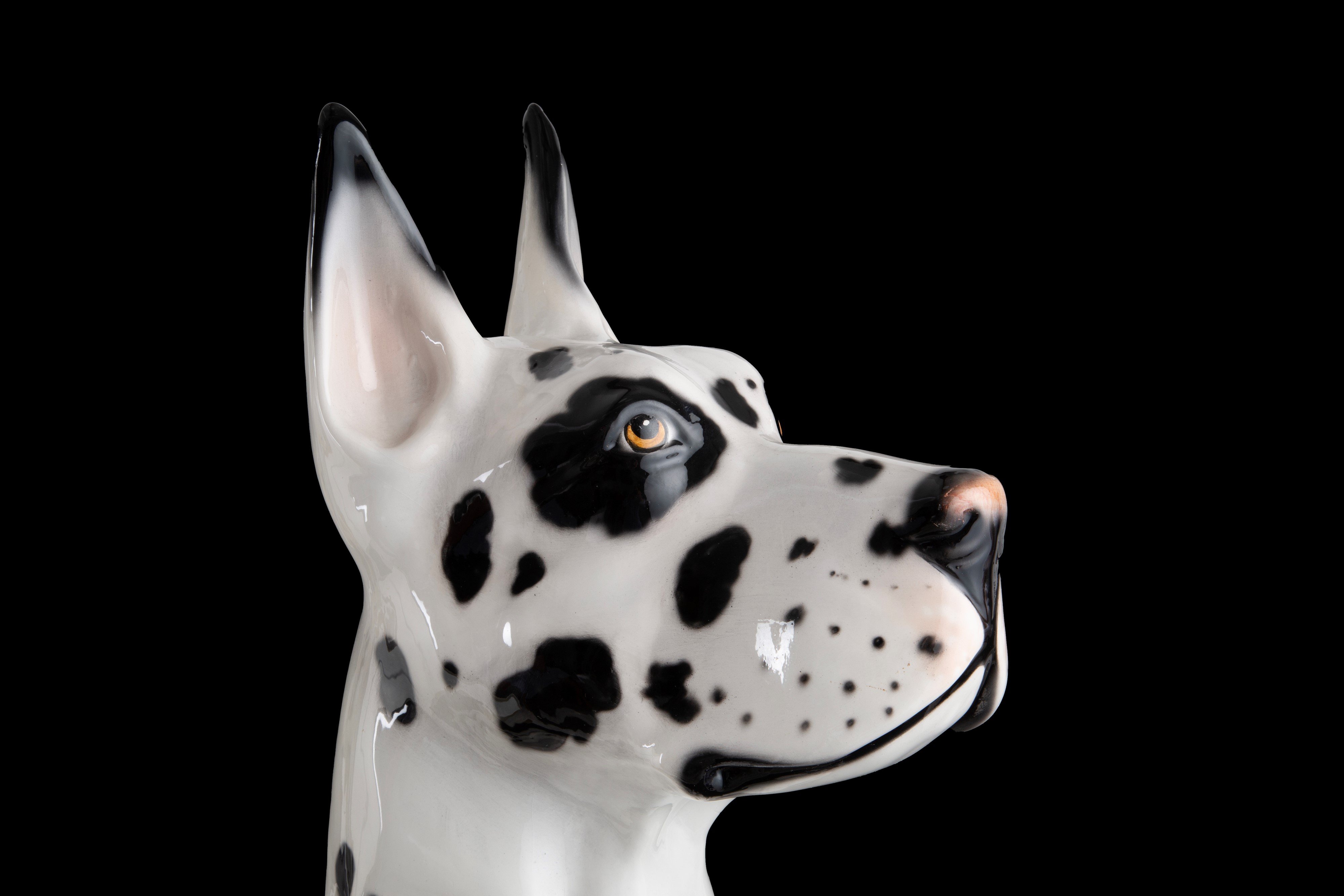 Coppia di sculture in ceramica, 'ALANI ARLECCHINO', XX secolo