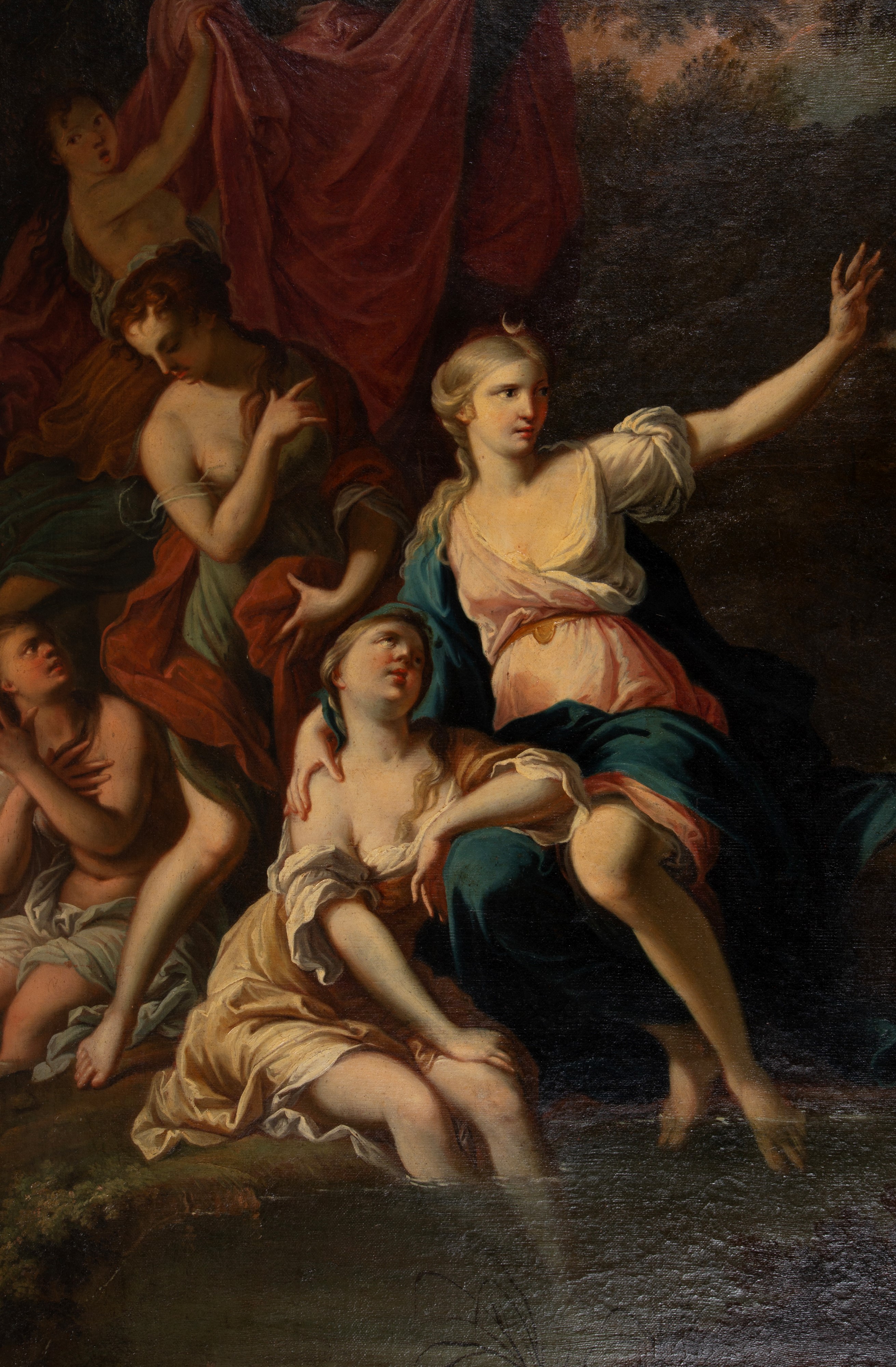 Giovanni Battista Pittoni - Diana con le Ninfe e Atteone, olio su tela