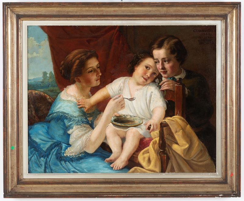 Giacomelli, Famiglia - olio su tela
