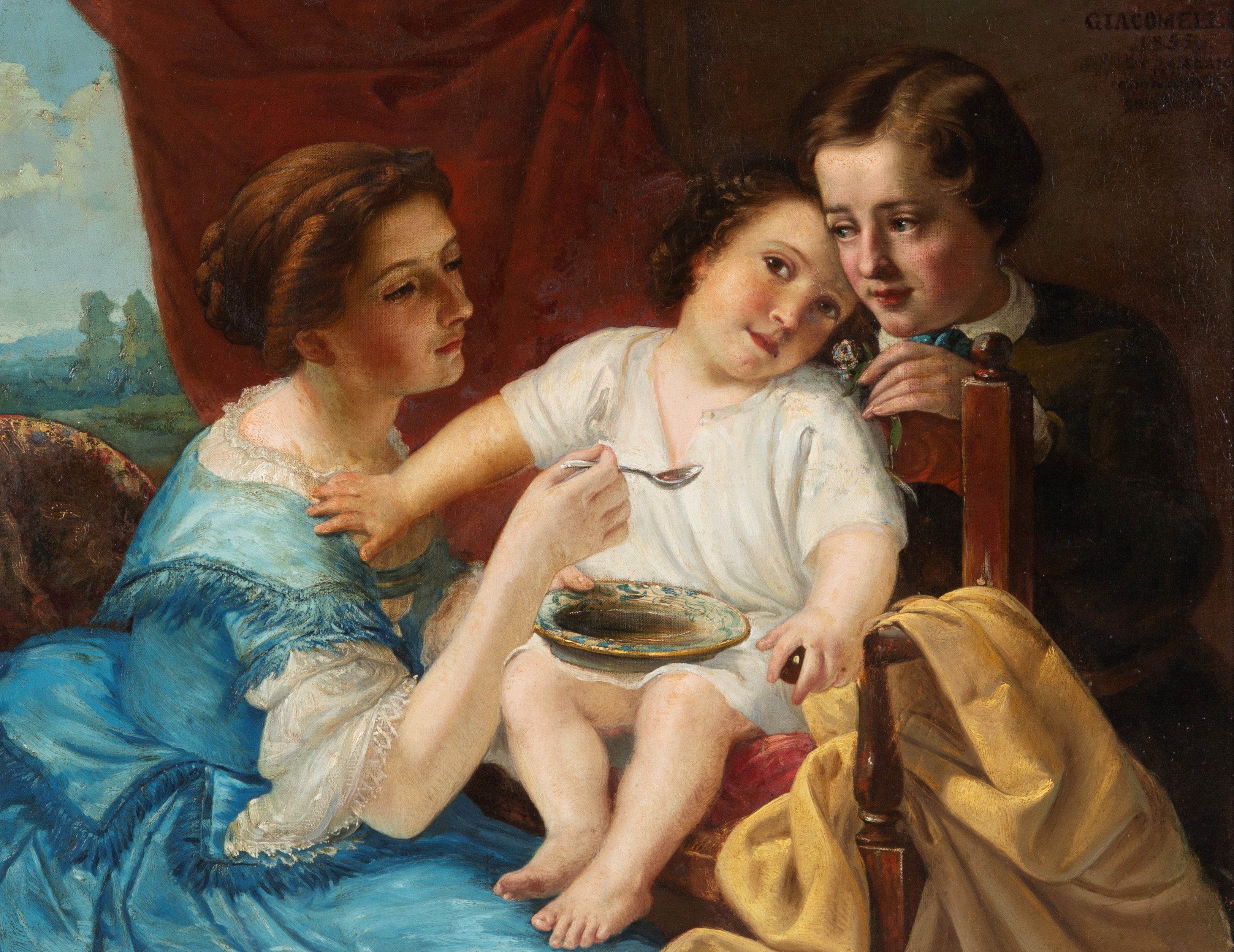 Giacomelli, Famiglia - olio su tela