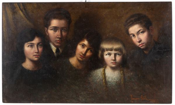 NAZZARENO SIDOLI - Dipinto "CINQUE PERSONAGGI"