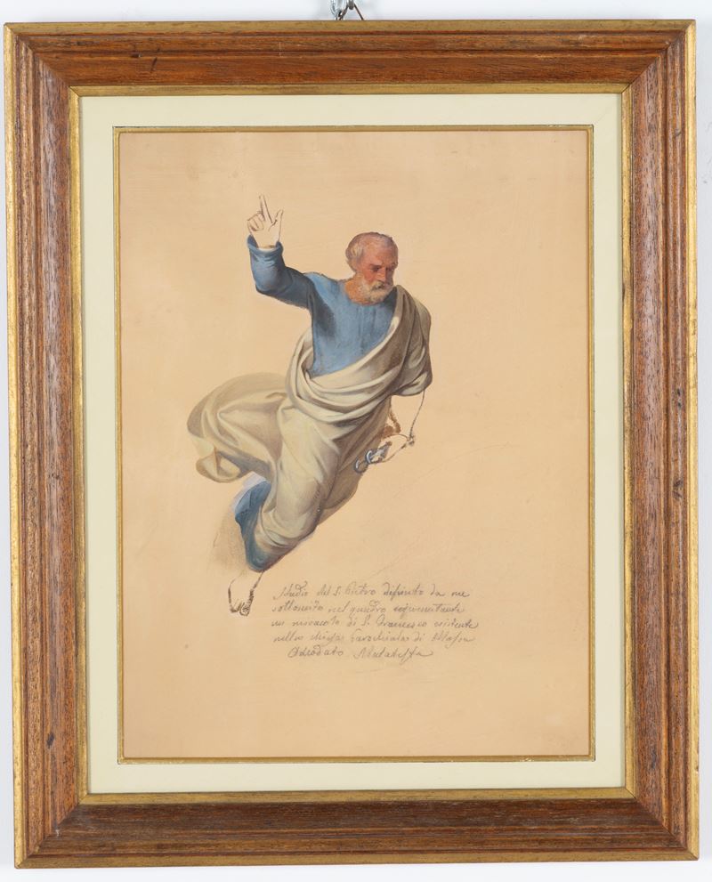 Adeodato Malatesta - Acquarello 'San Pietro', 37,5 x 28 cm