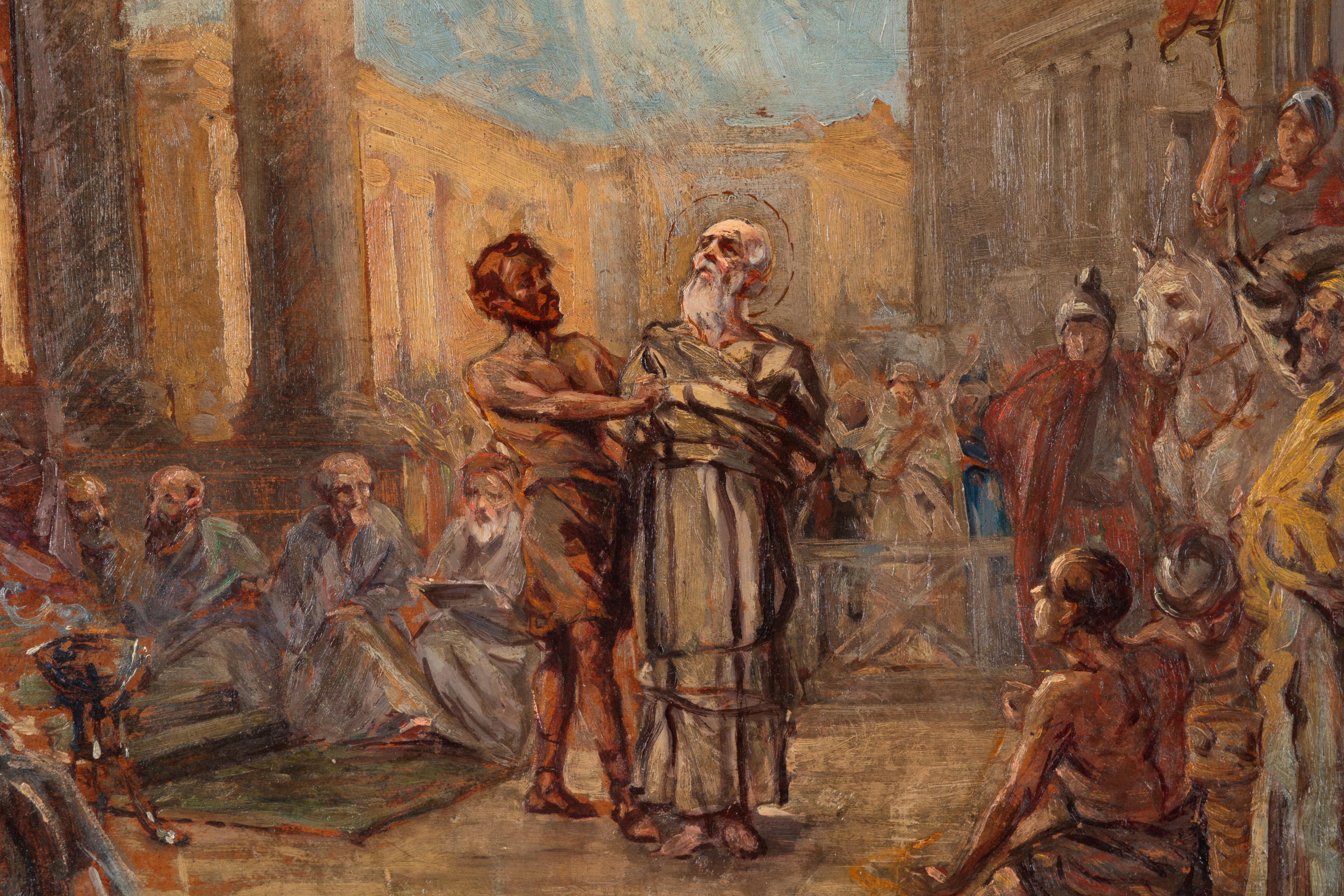 Augusto Valli - San Pietro, olio su cartone