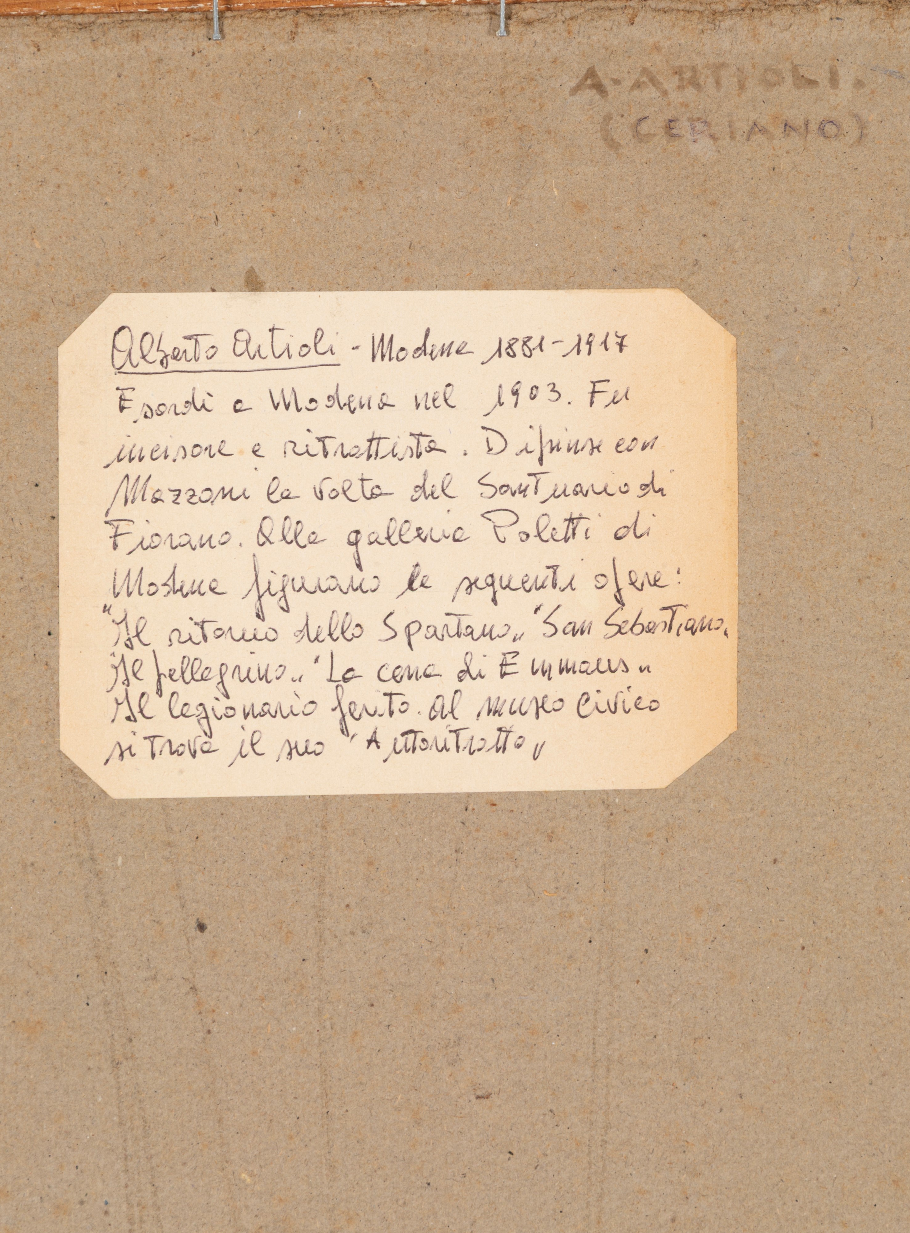 Alberto Artioli - Ceriano (dipinto a olio su cartone)