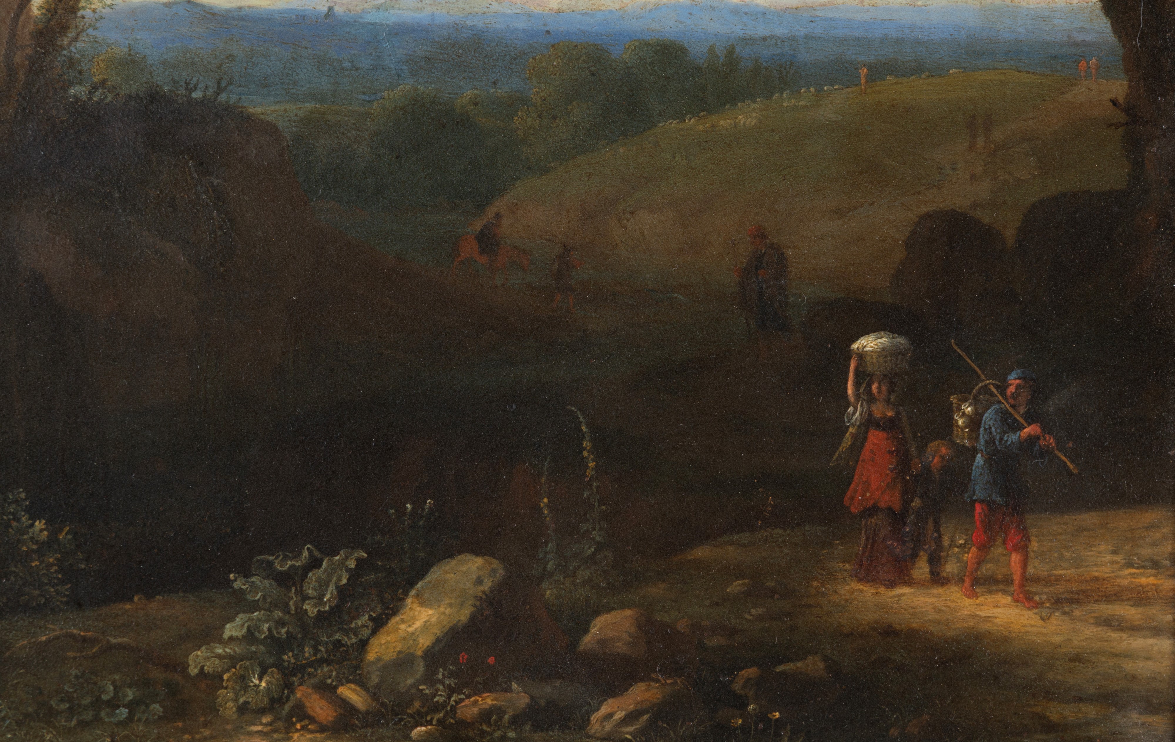 Frans Janszoon Post - Paesaggio animato, dipinto su rame