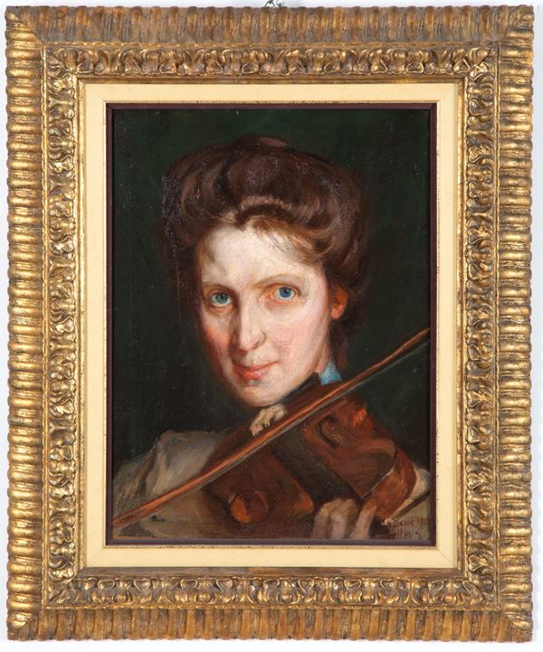 GAETANO BELLEI - Dipinto "VIOLINISTA"