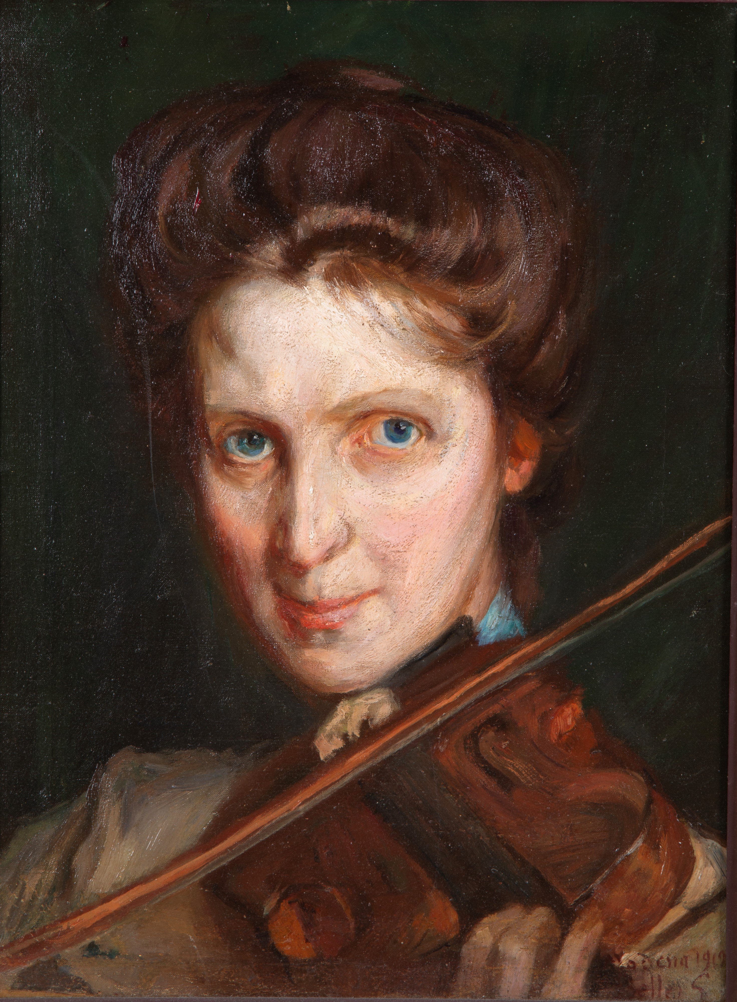 Gaetano Bellei - Violinista, olio su tela, 1919