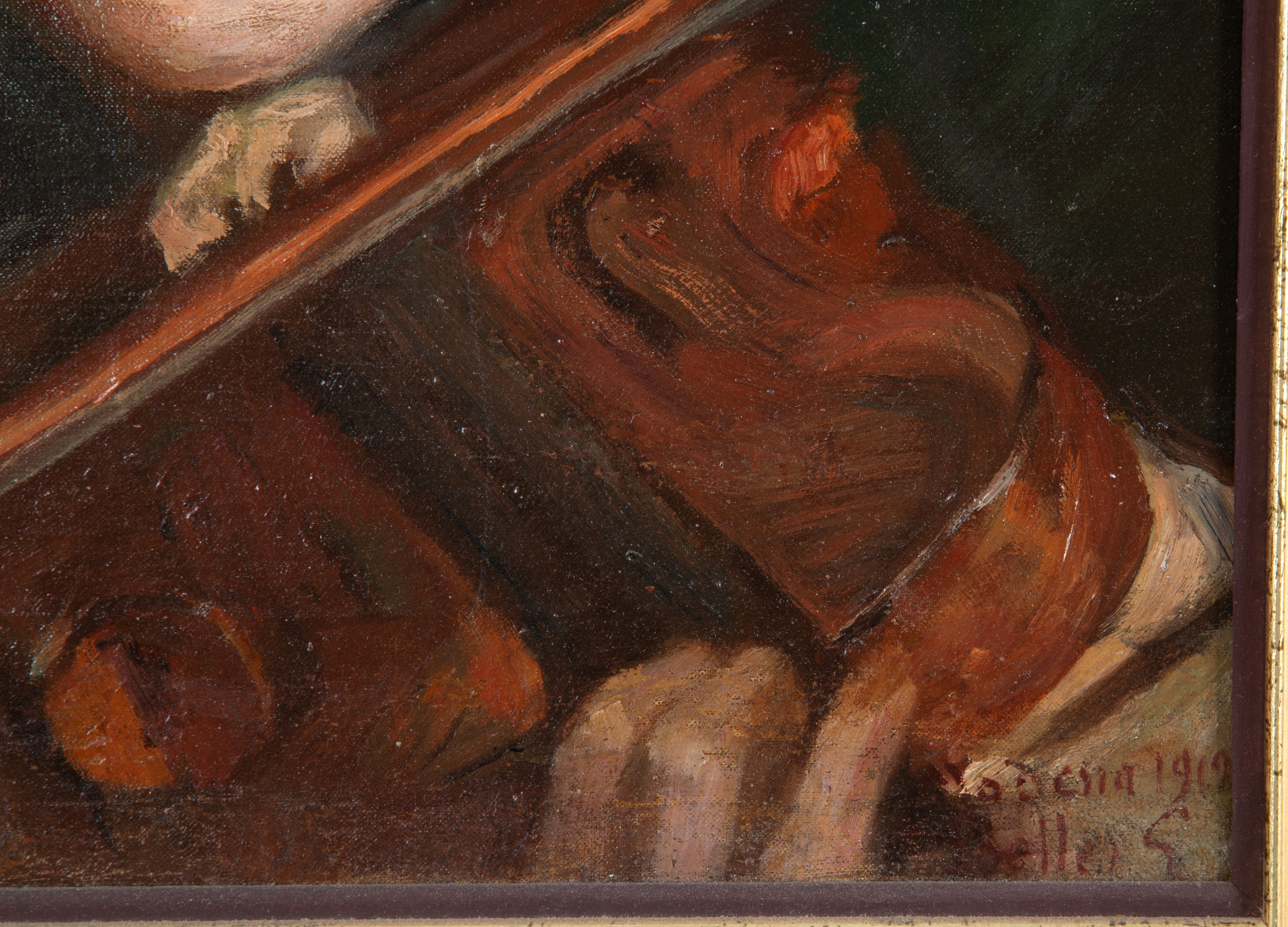 Gaetano Bellei - Violinista, olio su tela, 1919