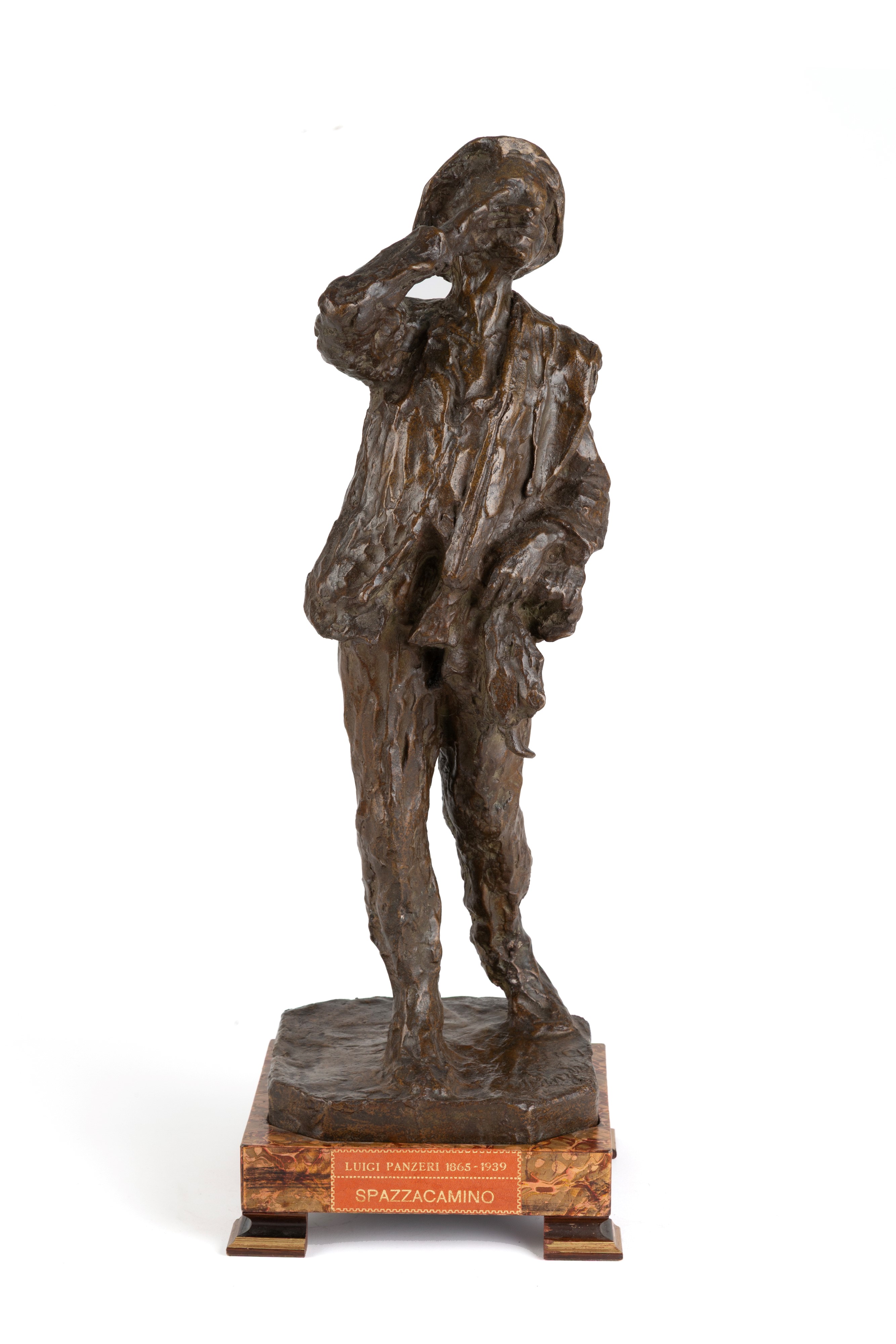 Luigi Panzeri - Scultura 'Spazzacamino' in bronzo