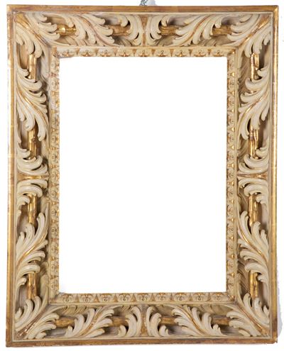 Cornice in legno intagliato, laccato e dorato, XVIII - XIX secolo