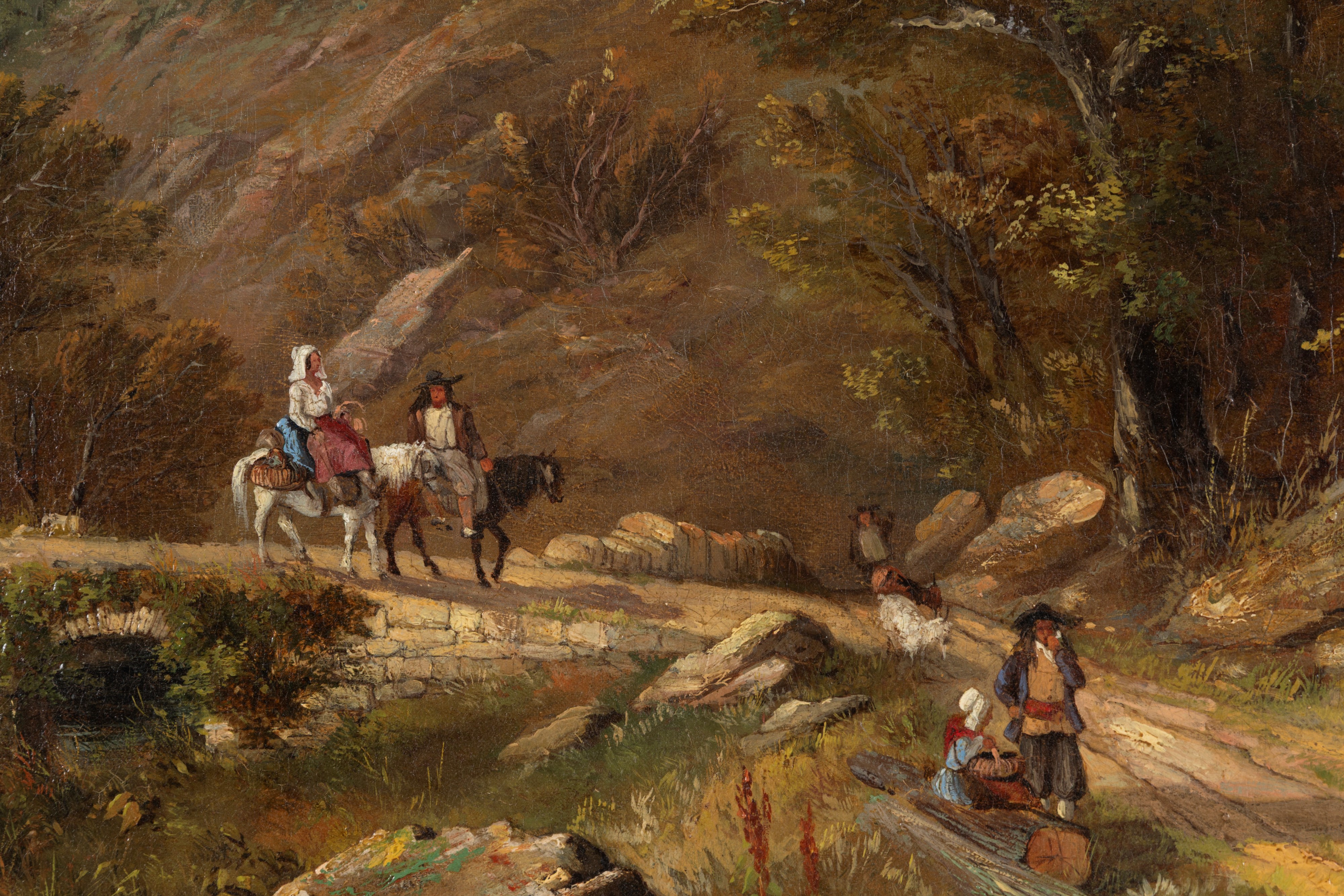 William Clarkson Stanfield - Paesaggio con viandanti, olio su tela