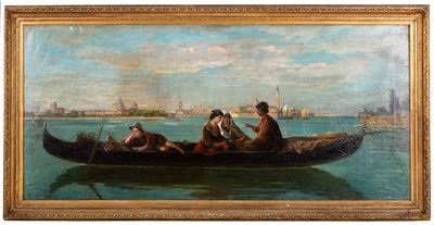 Autor sconosciuto, Laguna di Venezia, olio su tela