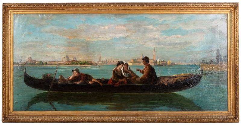 Autor sconosciuto, Laguna di Venezia, olio su tela