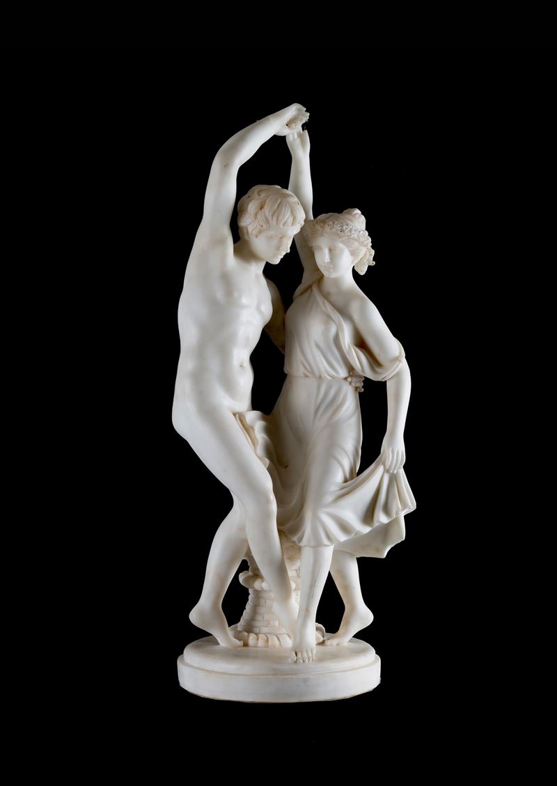 Scultura in marmo bianco di Carrara, Ballerini, XX secolo