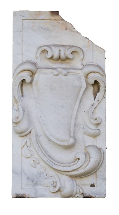 Decoro in marmo bianco, 75x37x3 cm circa