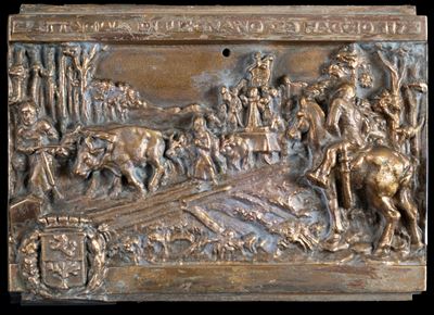 Placca in bronzo dorato, 'Battaglia di Legnano'