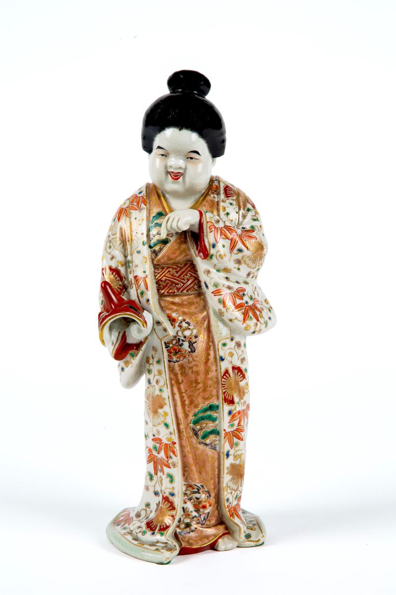 Scultura "OKAMI CON MASCHERA TENGU"