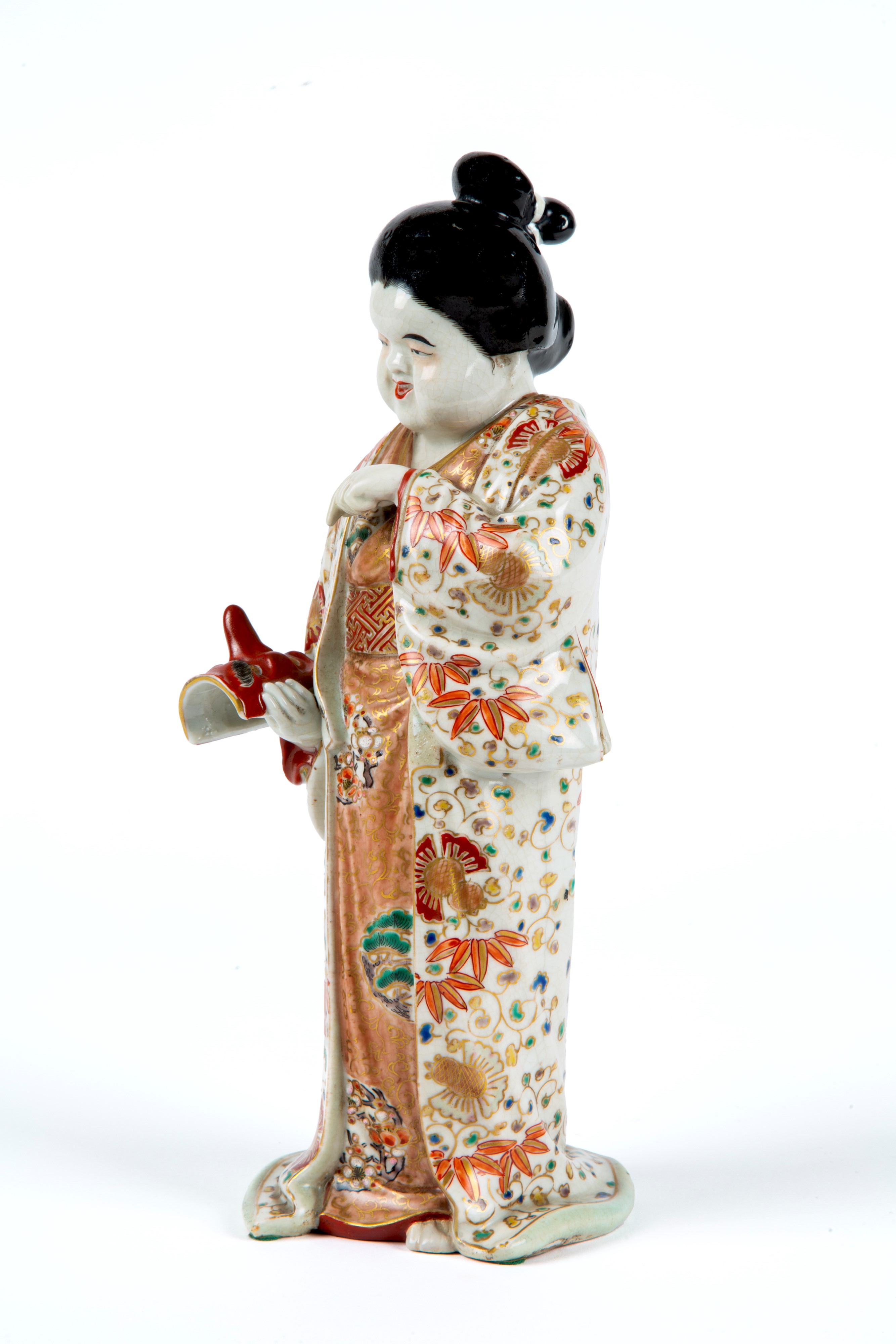 Scultura "OKAMI CON MASCHERA TENGU"