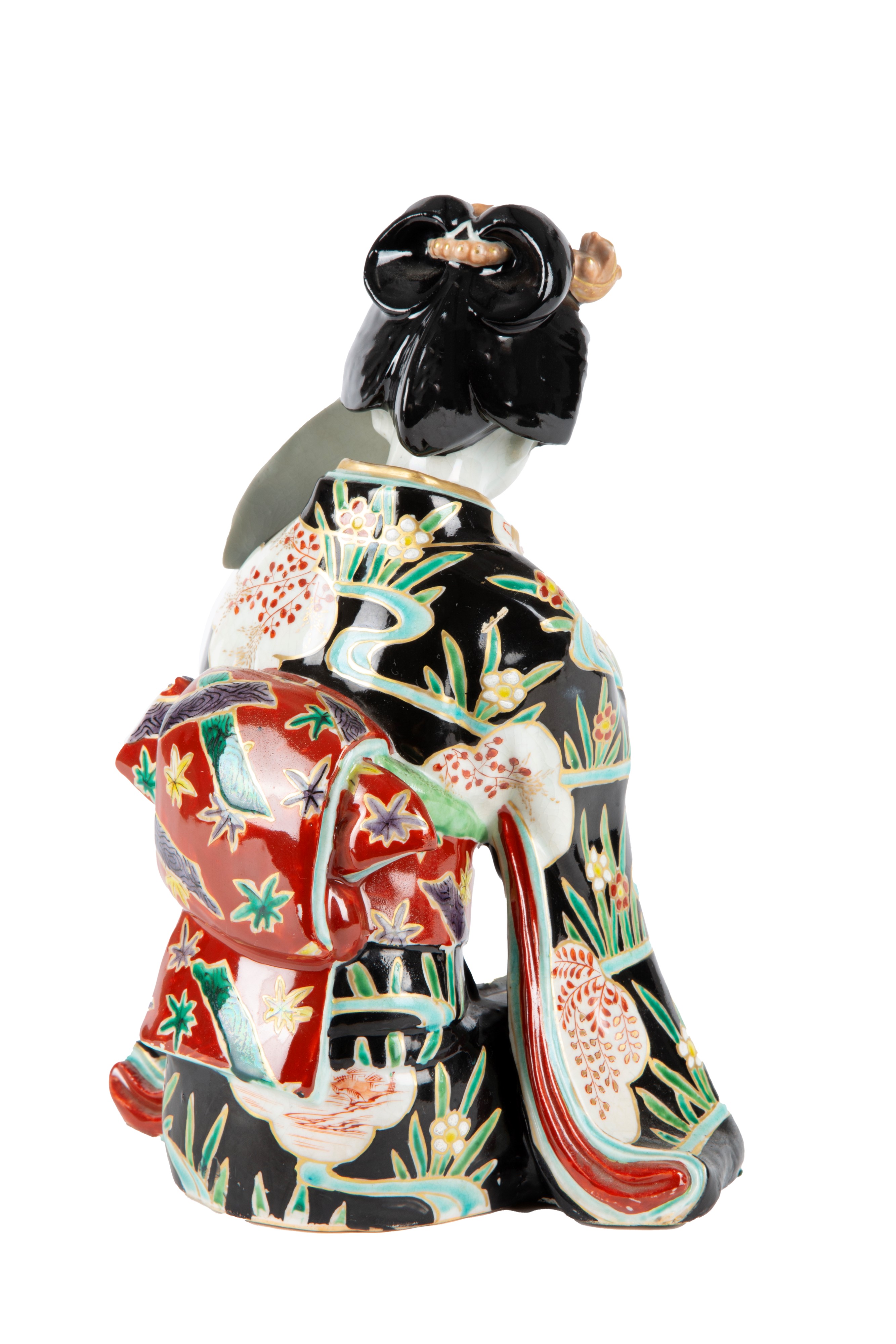 Scultura "GEISHA CON VENTAGLIO"