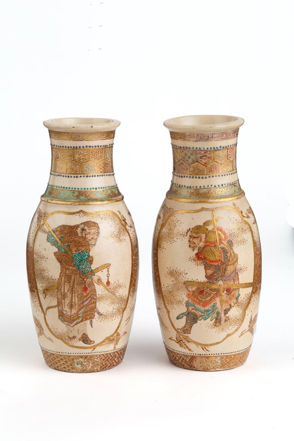 Coppia di vasetti Satsuma