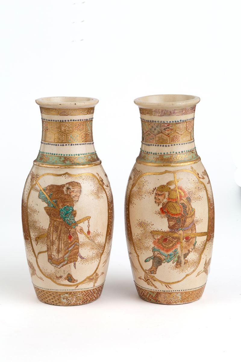 Coppia di vasetti Satsuma
